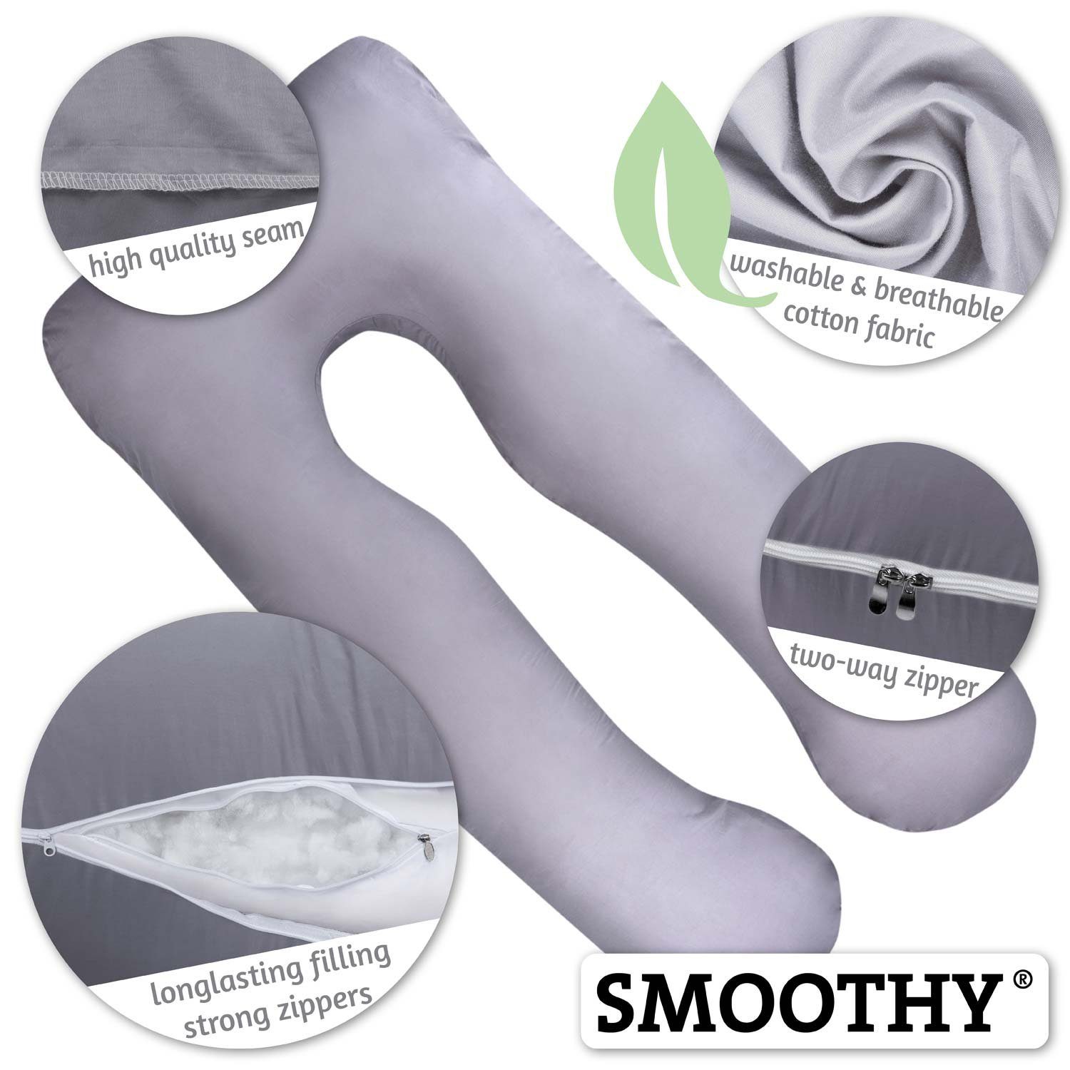 Smoothy Stillkissen SMOOTHY Vollkörper Schwangerschaftskissen – U-förmiges günstig online kaufen