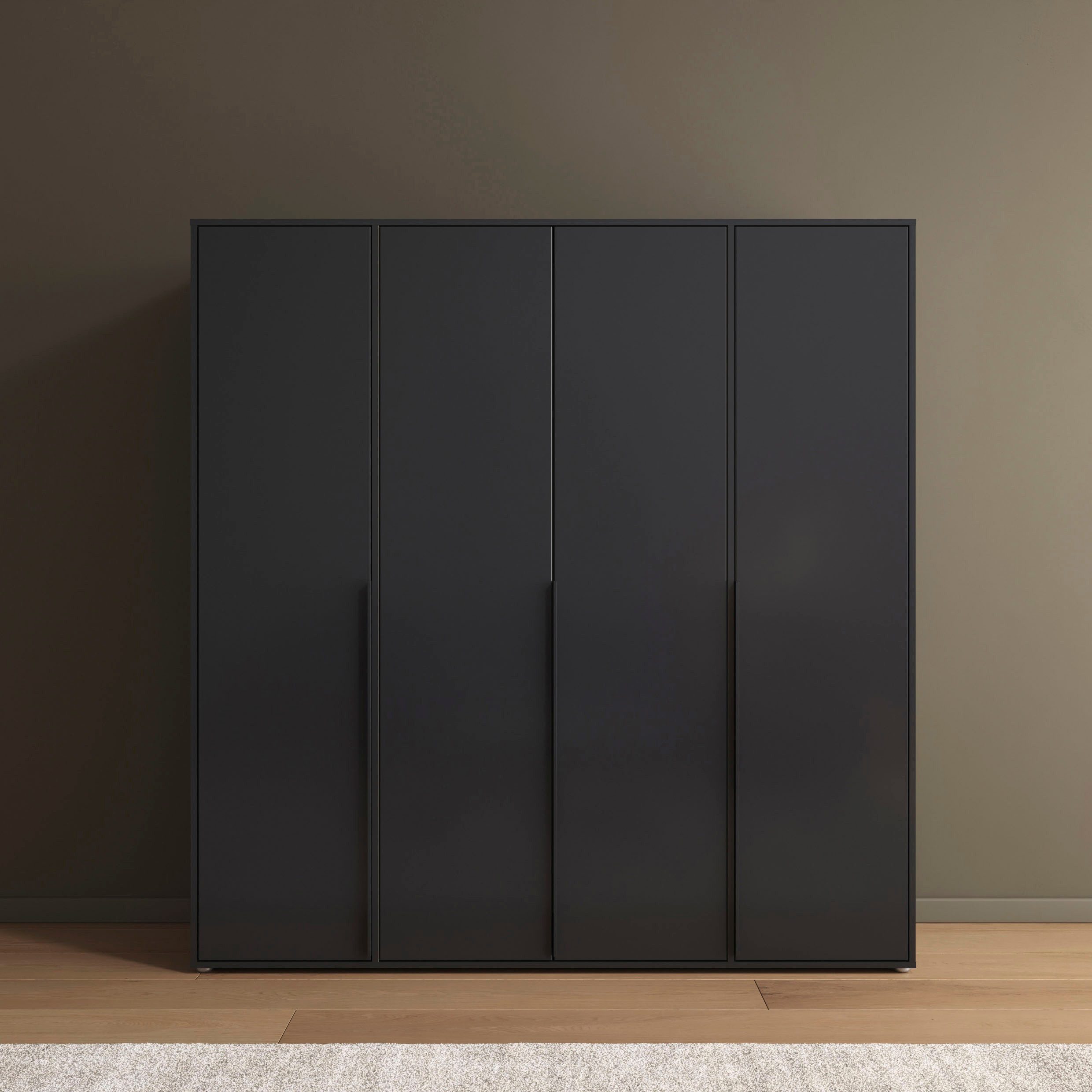 rauch Drehtürenschrank Kleiderschrank Schrank Garderobe Wäscheschrank NAGATA viel Stauraum (in 3 verschiedenen Ausstattungen BASIC/CLASSIC/PREMIUM) mit modernen Stangengriffen in Graumetallic TOPSELLER MADE IN GERMANY