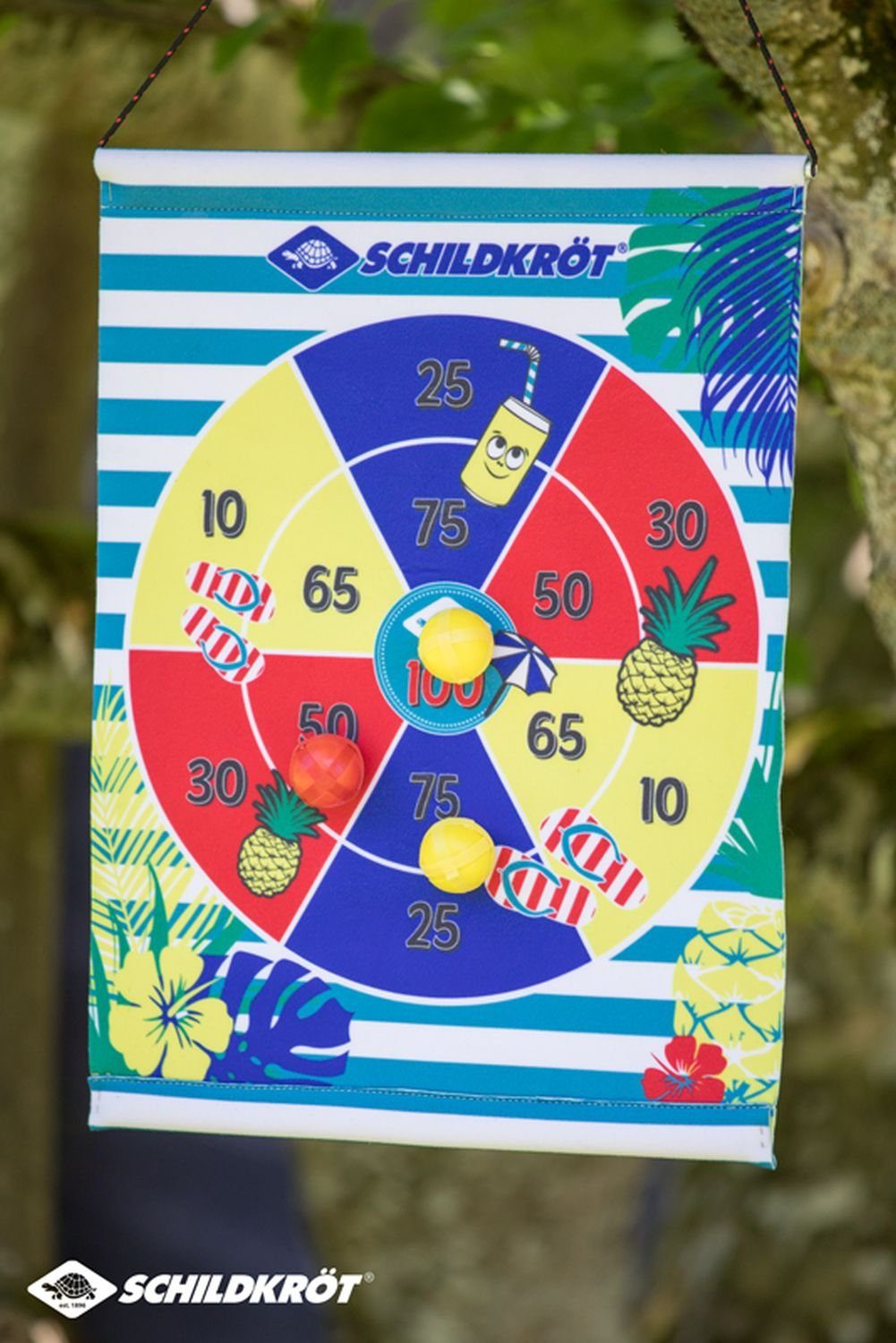Schildkröt Dartscheibe Roll-Up Dart Set, inkl. 2x3 Bälle, Wurfspiel, Dartboard Dart Board Scheibe Darts