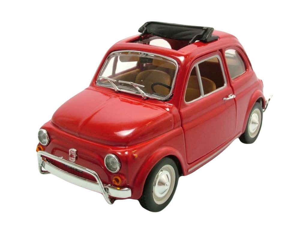 Bburago Modellauto Fiat 500 L 1968 rot, Maßstab 1:24