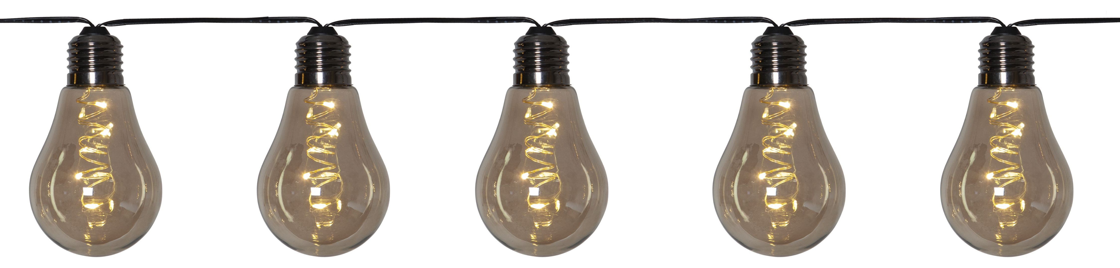 STAR TRADING LED-Lichterkette Glow, 10-flammig, 10x5 warmweiße LEDs, ca. 3,6 m, mit Trafo IP44, Vierfarb-Karton