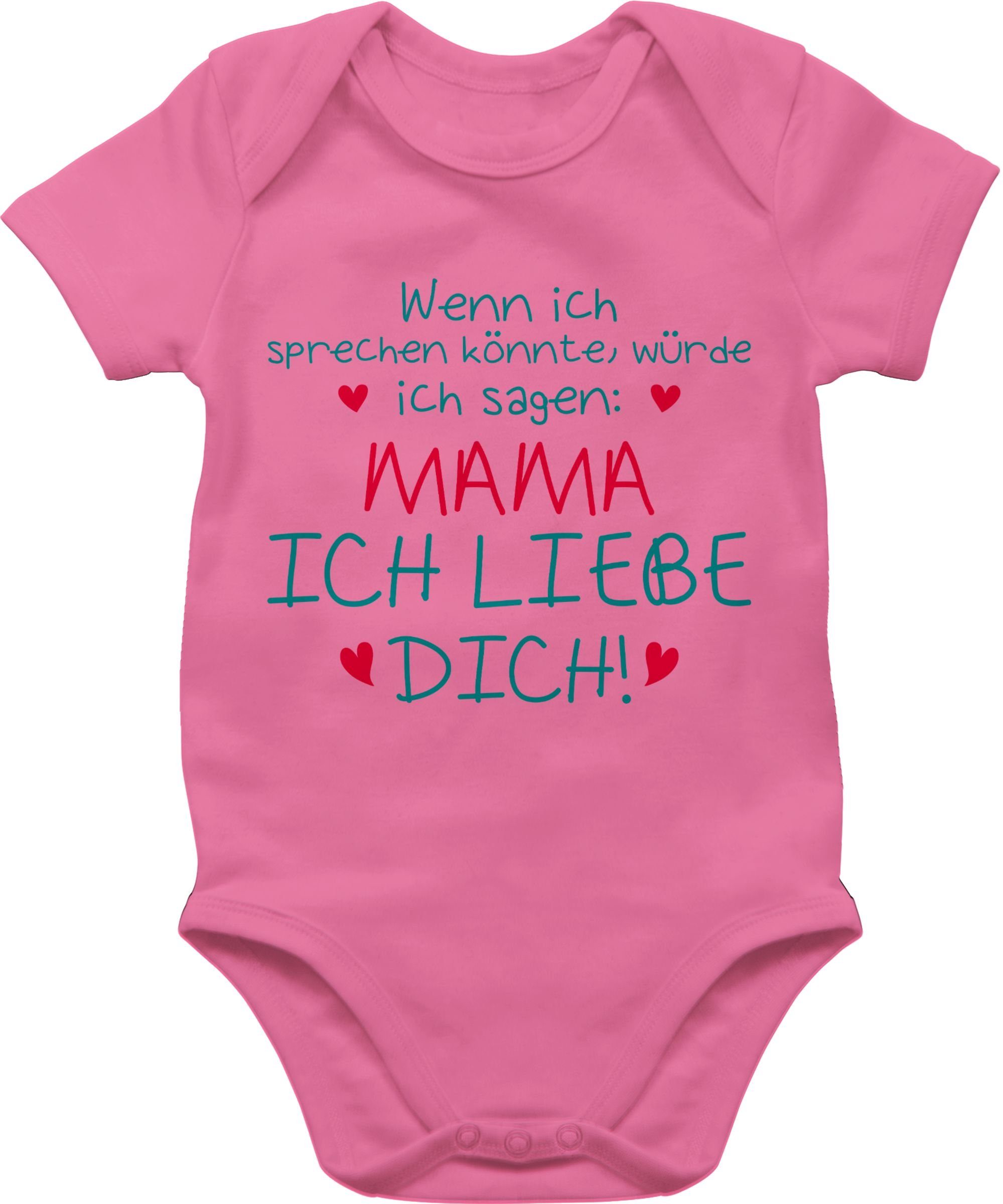 Shirtracer Shirtbody Muttertagsgeschenk Mama liebe ich (1-tlg) 3 dich Pink
