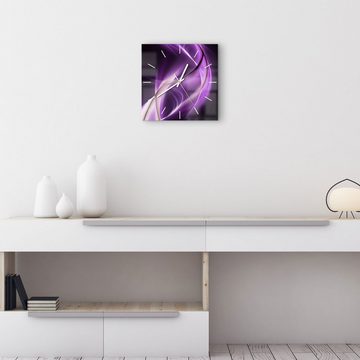 DEQORI Wanduhr 'Ultraviolettes Lichtspiel' (Glas Glasuhr modern Wand Uhr Design Küchenuhr)