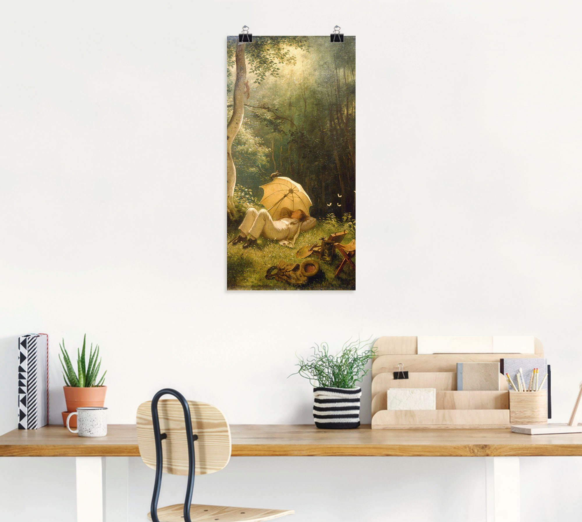 Artland Poster Der Maler (Rast im Walde), Mann (1 St), ohne Rahmen