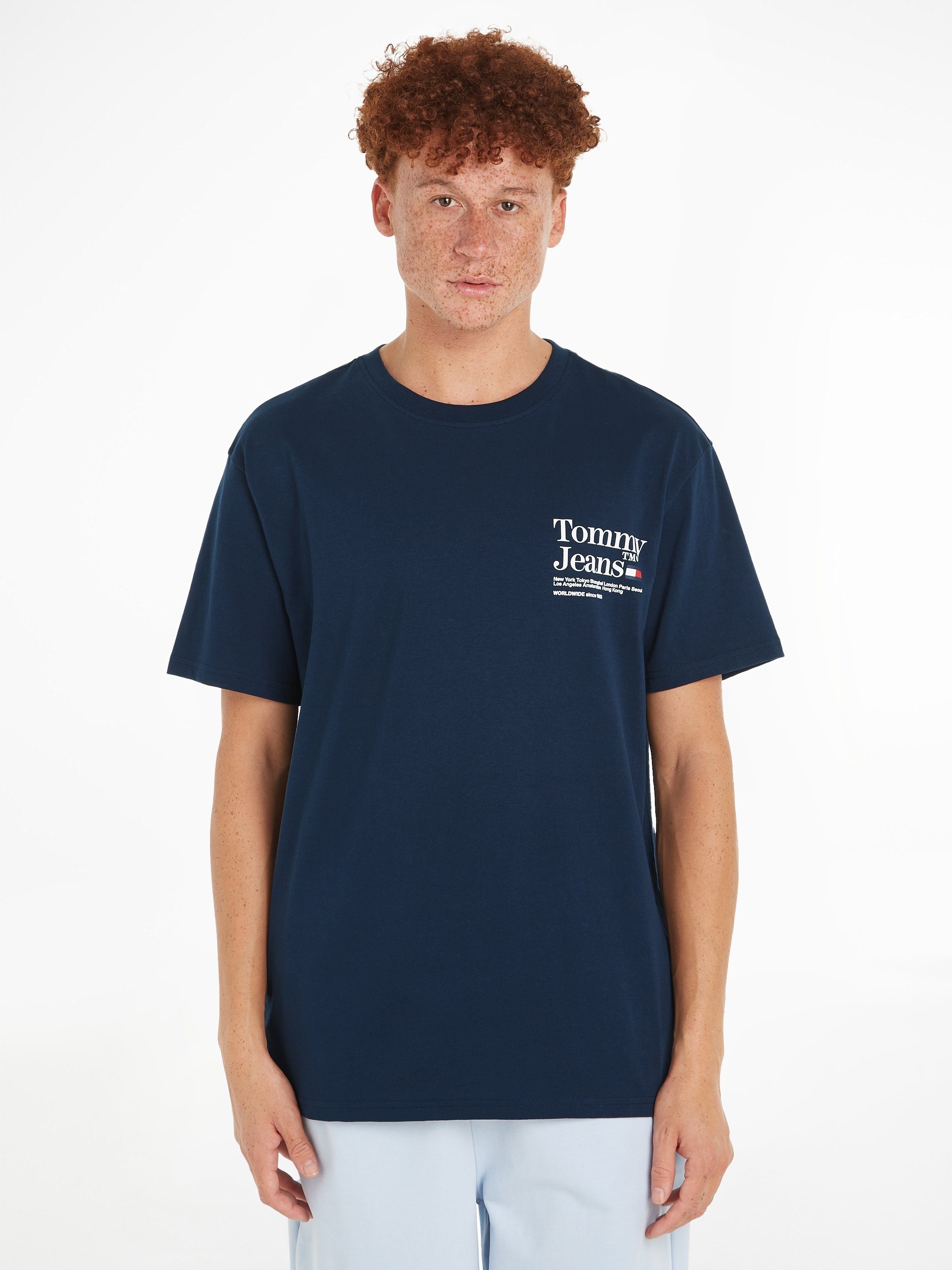 T-Shirt Aufdruck Night MODERN Jeans TM Rücken auf dem TOMMY TEE Dark REG großem mit TJM Navy Tommy