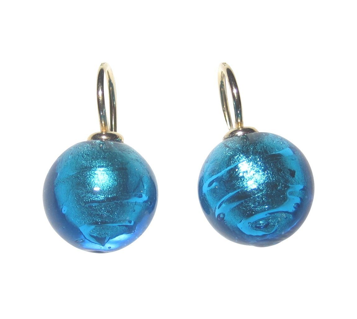 Mugello Paar Ohrhänger Murano türkis gold-platt. hübscher Eyecatcher Hinguc günstig online kaufen
