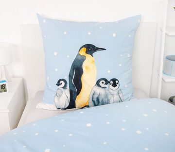 Kinderbettwäsche Bettwäsche Set mit Pinguin 135 x 200 cm 80 x 80 cm 100% Baumwolle, Herding