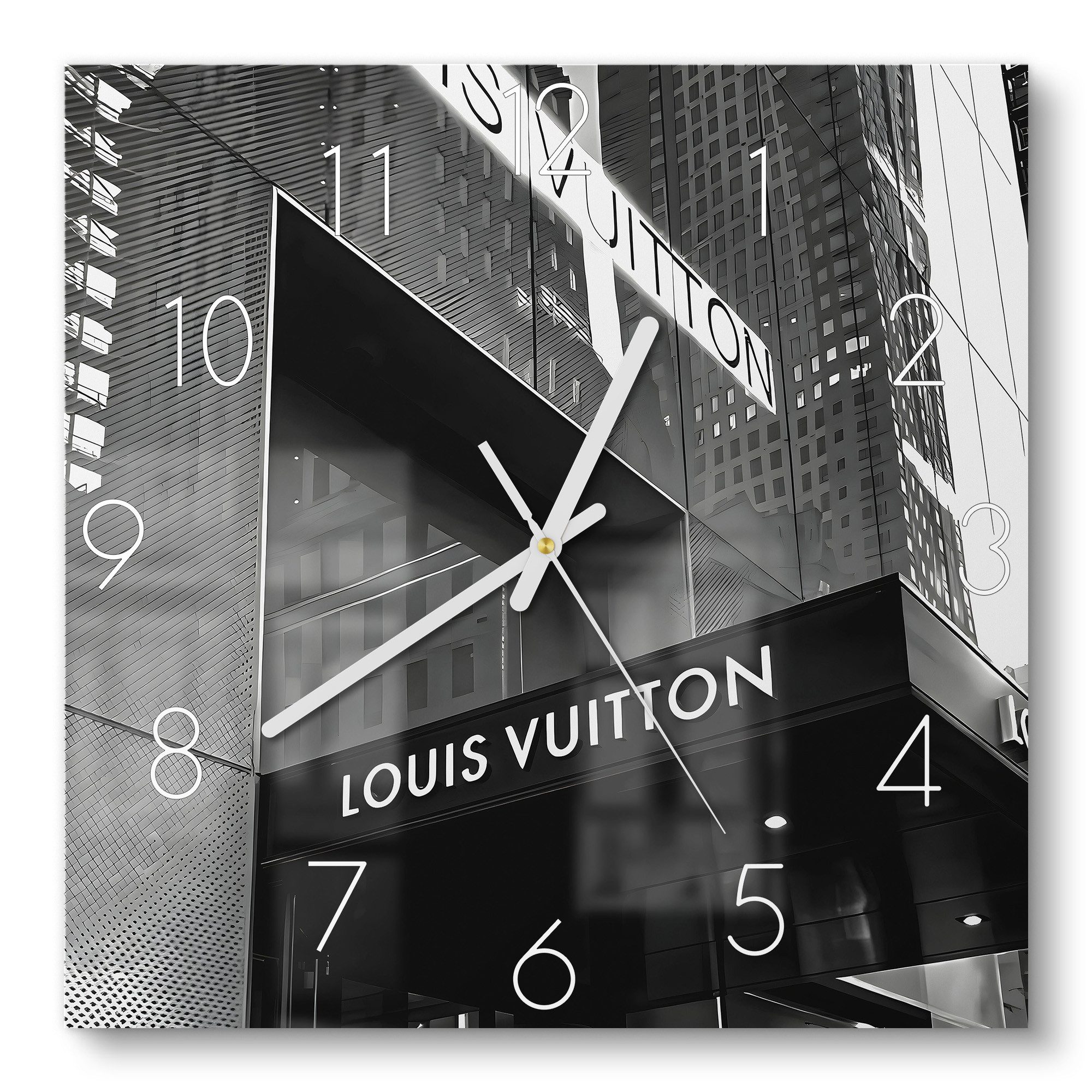 DEQOART Wanduhr 'Urbaner Glanz' (Glas Glasuhr modern Wand Uhr Design Küchen günstig online kaufen