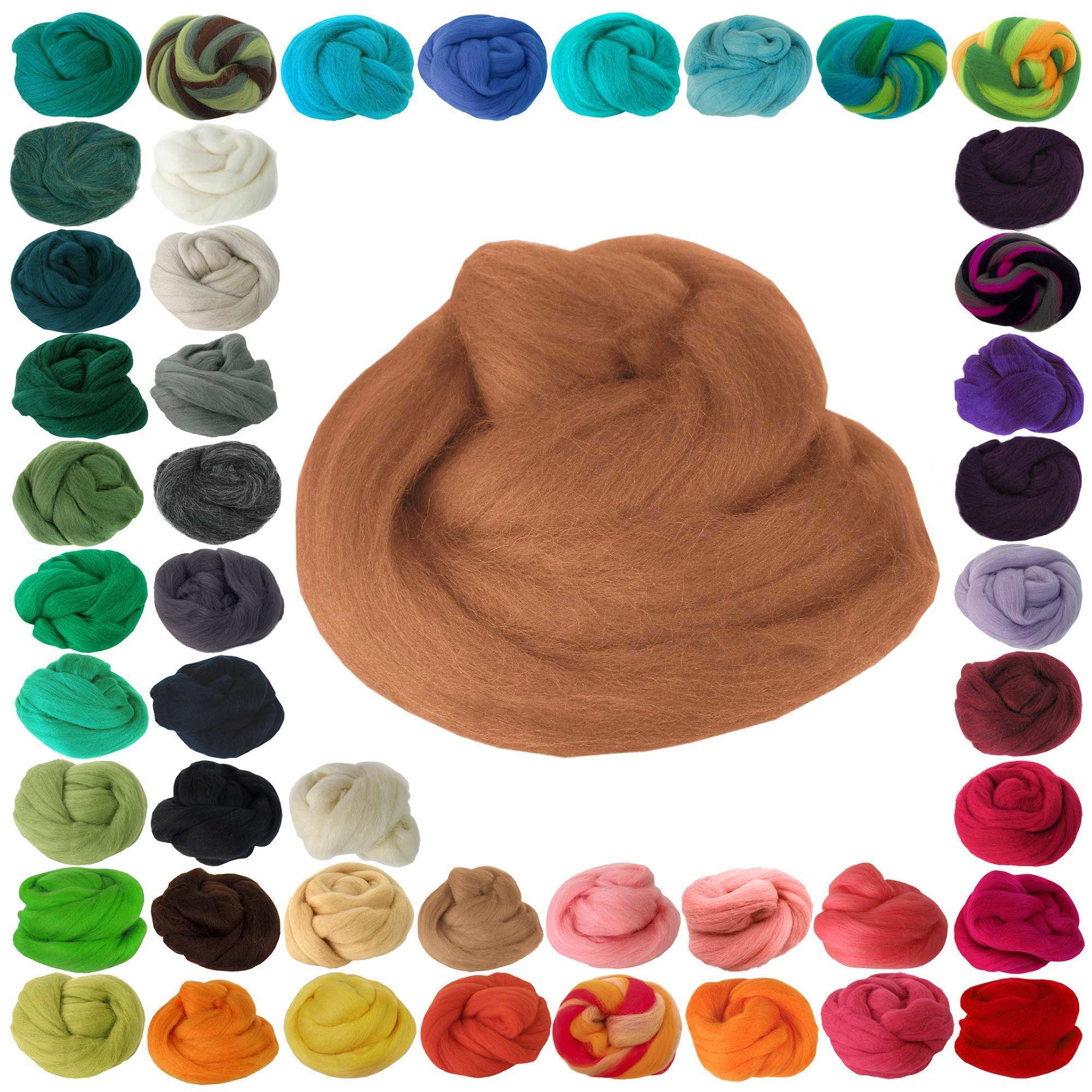 maDDma 25g Filzwolle / Märchenwolle, Nass- u. Trockenfilzen, Farbwahl Bastelgarn, zimt