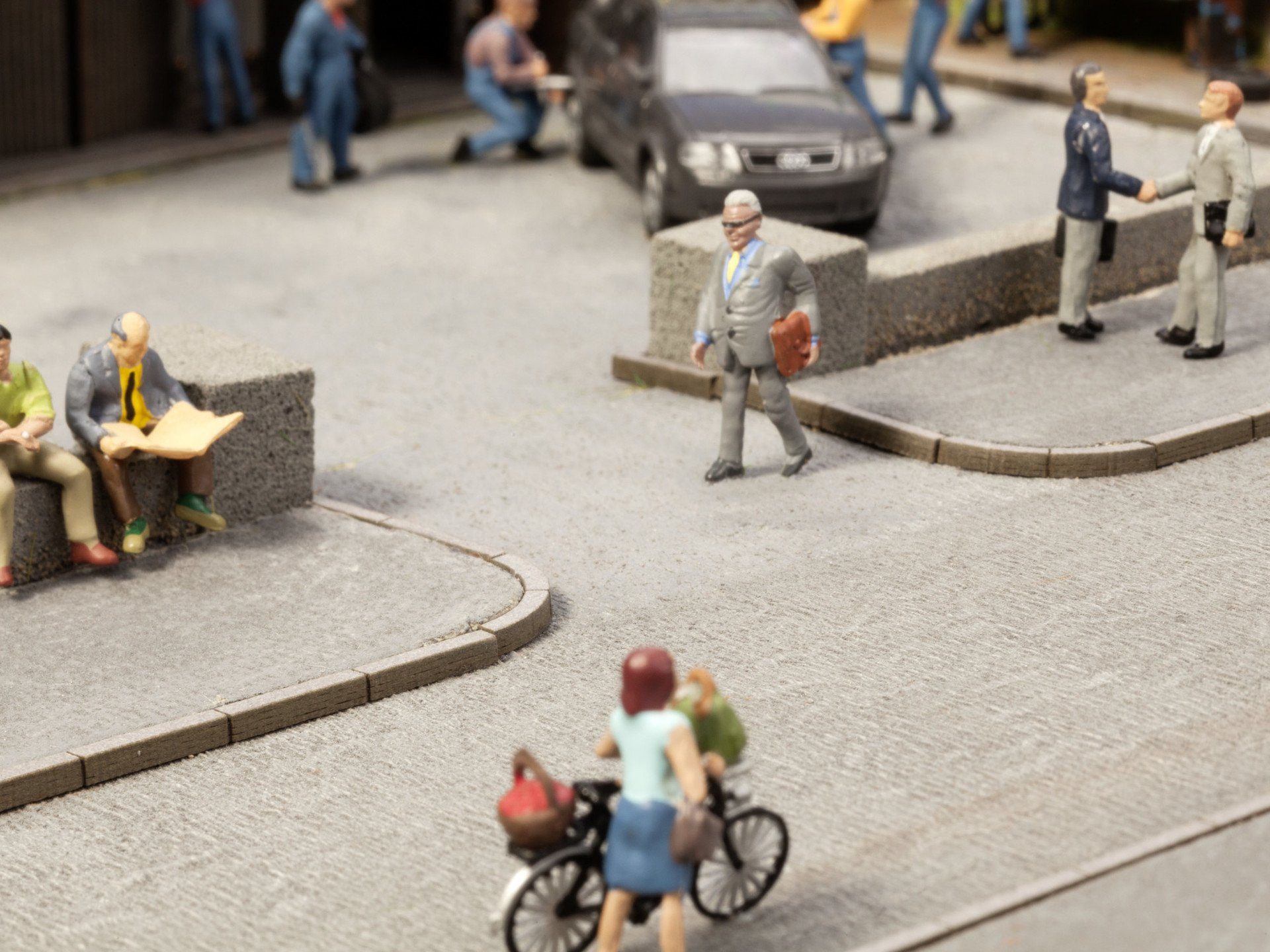 Modelleisenbahn-Gebäude Bordsteinkanten, Laser-Cut Zubehör, 16 Stück, 200