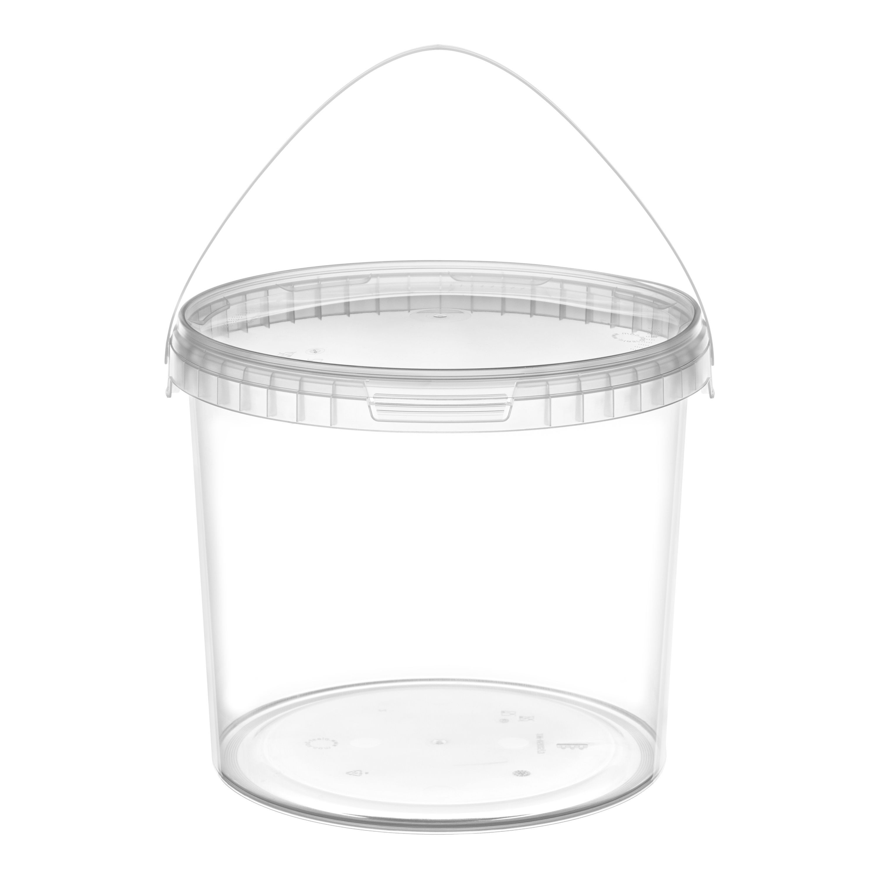 Garronda Putzeimer Eimer mit Deckel 8 L für Lebensmittel und Chemikalien GD-0118, (100-tlg., Set), Transparent