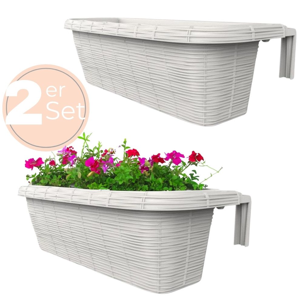 GarPet Balkonkasten 2x Blumen Kasten Balkon günstig online kaufen