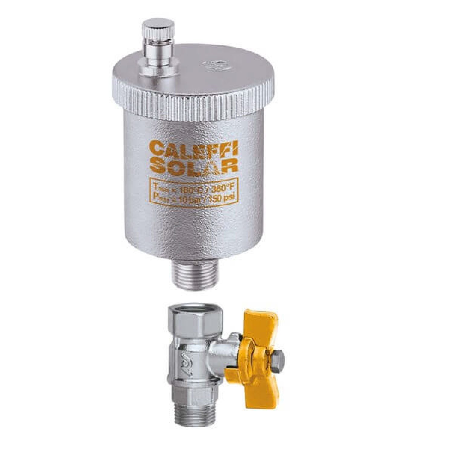 Caleffi Thermostatventil Solar Schnellentlüfter 3/8 Zoll Entlüftungsventil mit Absperrhahn