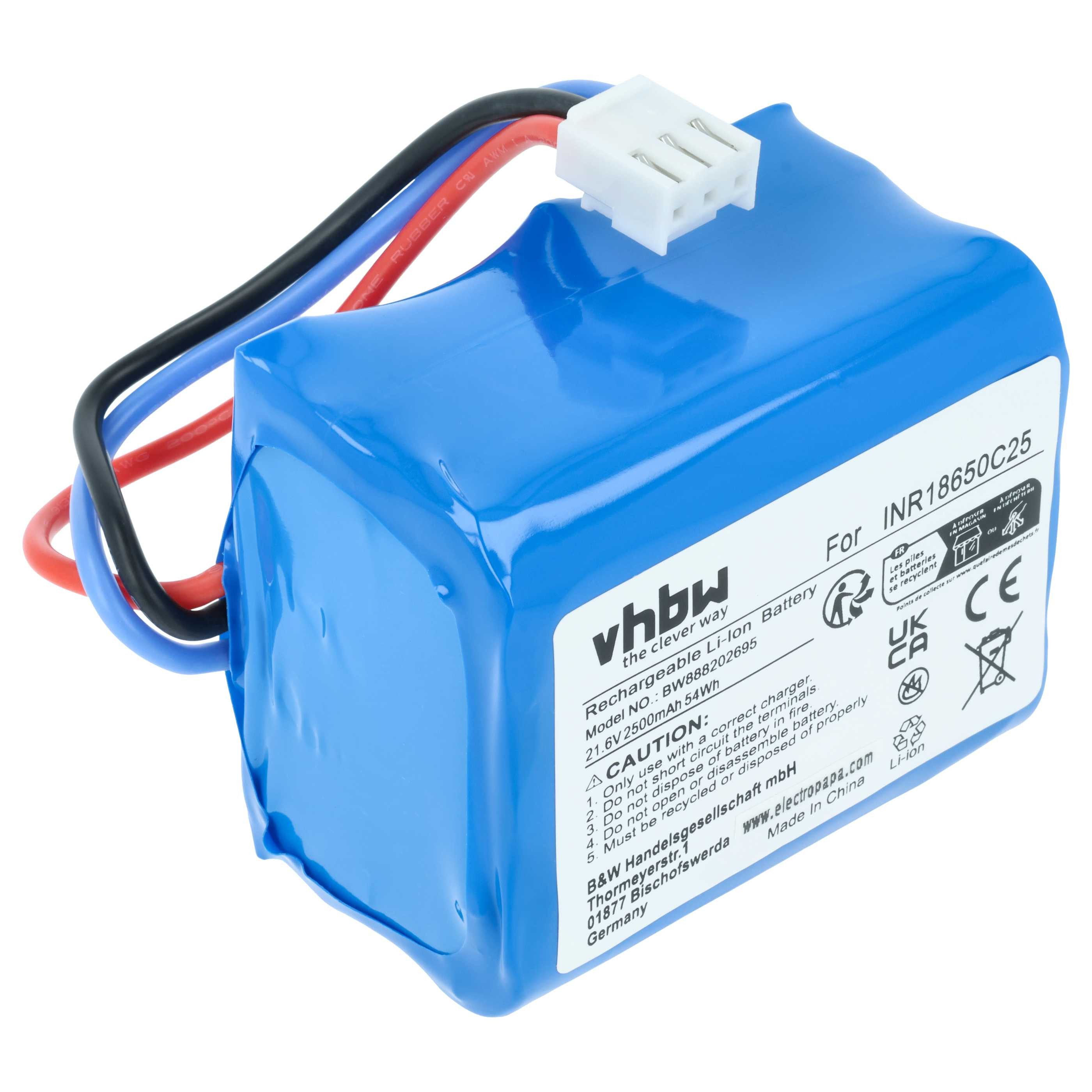 vhbw Akku passend für Philips SpeedPro Aqua FC6729, FC6728, FC6729/01, Staubsauger-Akku Akku Li-Ion 2500 mAh (21,6 V, 1 St), Leistungsfähiger Austausch-Akku für Ihren Staubsauger