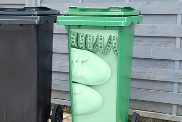 MuchoWow Wandsticker Mintgrüne Schuhe (1 St), Mülleimer-aufkleber, Mülltonne, Sticker, Container, Abfalbehälter