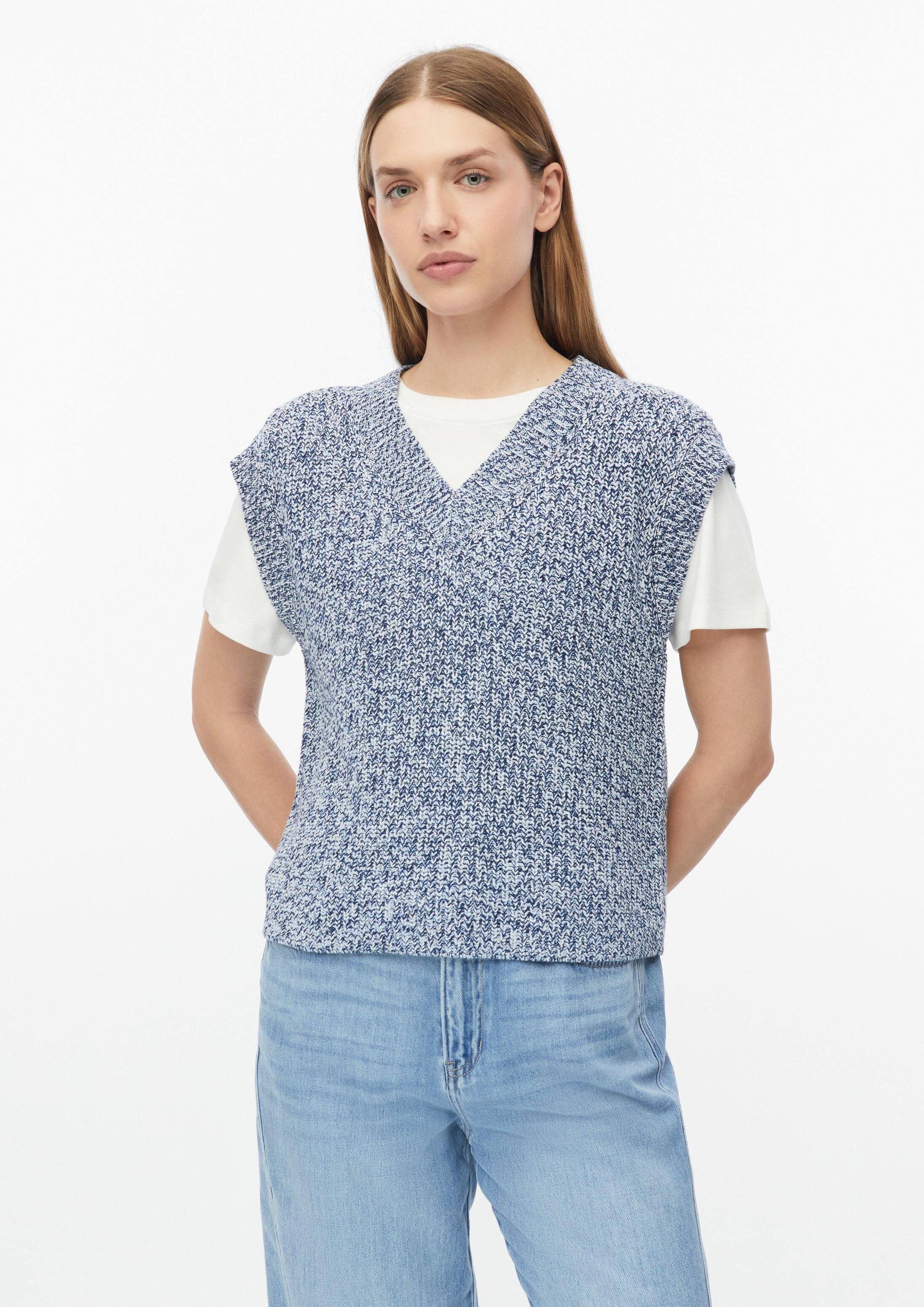s.Oliver Kurzarmpullover Strickpullover Melierter Strickpullunder