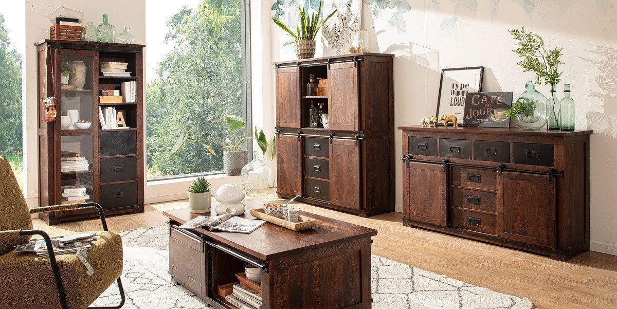 Main Möbel Sideboard Sideboard 150x90cm 'Bayamo' Mango & Eisen