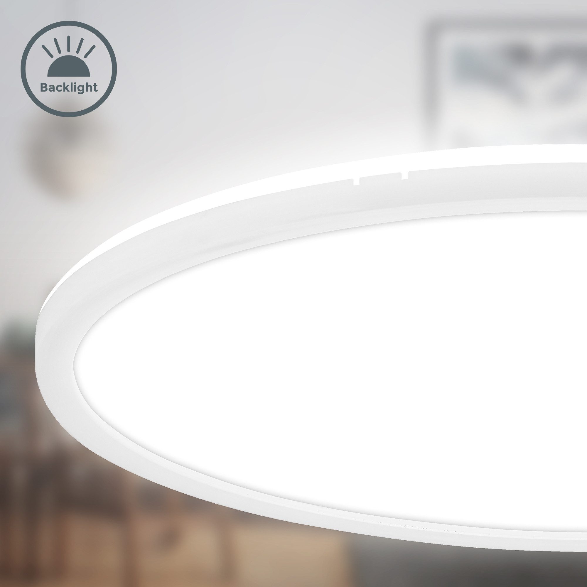 B.K.Licht LED Deckenleuchte BKL1600 Ultraflache Deckenlampe, LED Panel mit Backlight, LED fest integriert, Neutralweiß, 4.000K, 3.000 Lm, 22W, indirekte Hinterg – Bild 3 von 5