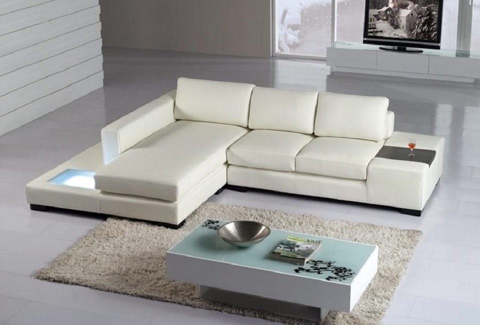 Polster neu L Leder Form Design Ecksofa Sofa led Wohnlandschaft Couch Ecksofa JVmoebel