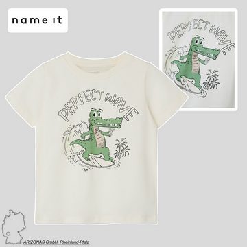 Name It T-Shirt T-Shirt Print Design Lockeres Rundhals Shirt 7448 in Weiß