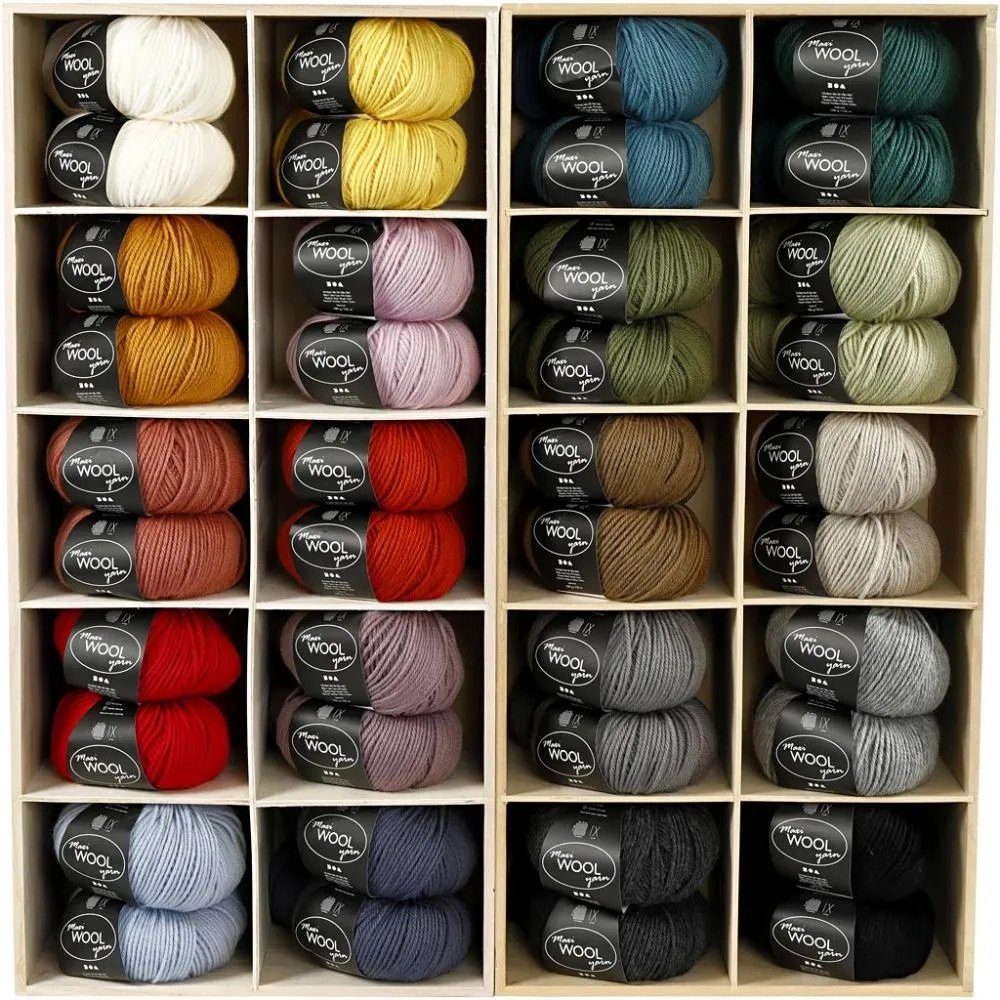 yarn, WOOL g/ L: Maxi Knäuel m, Dekofigur Wolle 125 100 Hellblau 1 Creotime