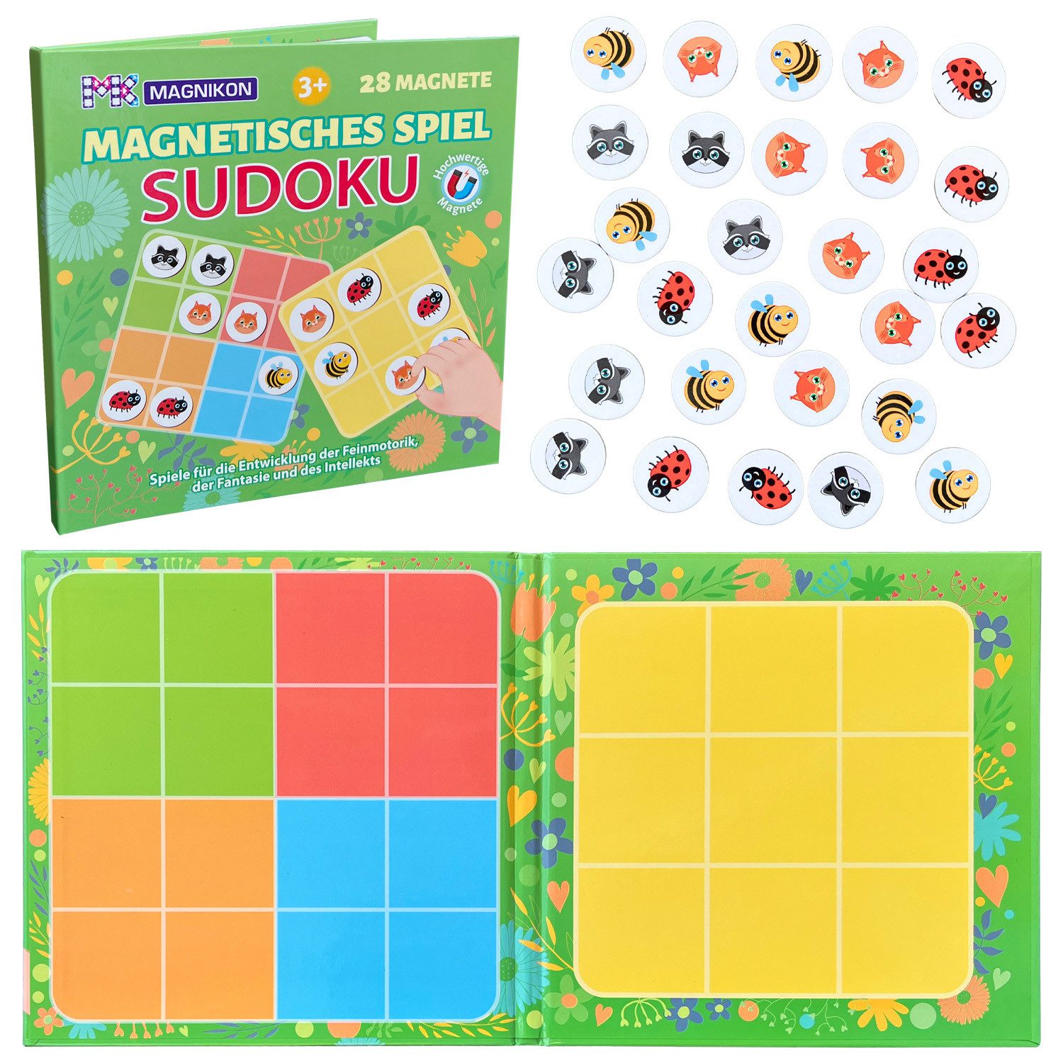 MAGNIKON Puzzle Magnetpuzzle, Magnetische Puzzles ab 2 Jahren, 25 Puzzleteile, Reisespiel