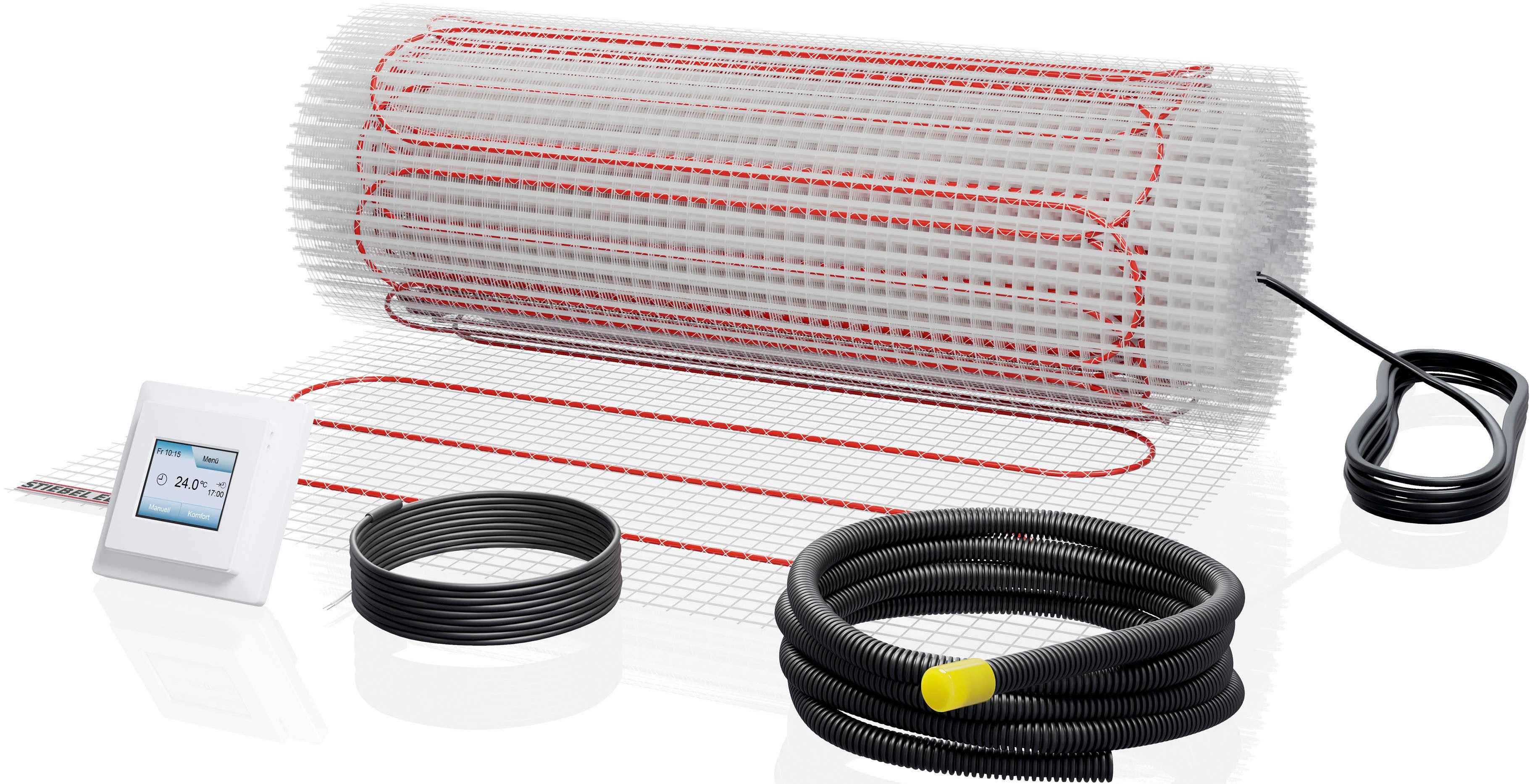STIEBEL ELTRON Fußbodenheizung FTM 100/8 Set Plus, für große Flächen, Weichboden-Beläge wie Teppich, Vinyl, Kork