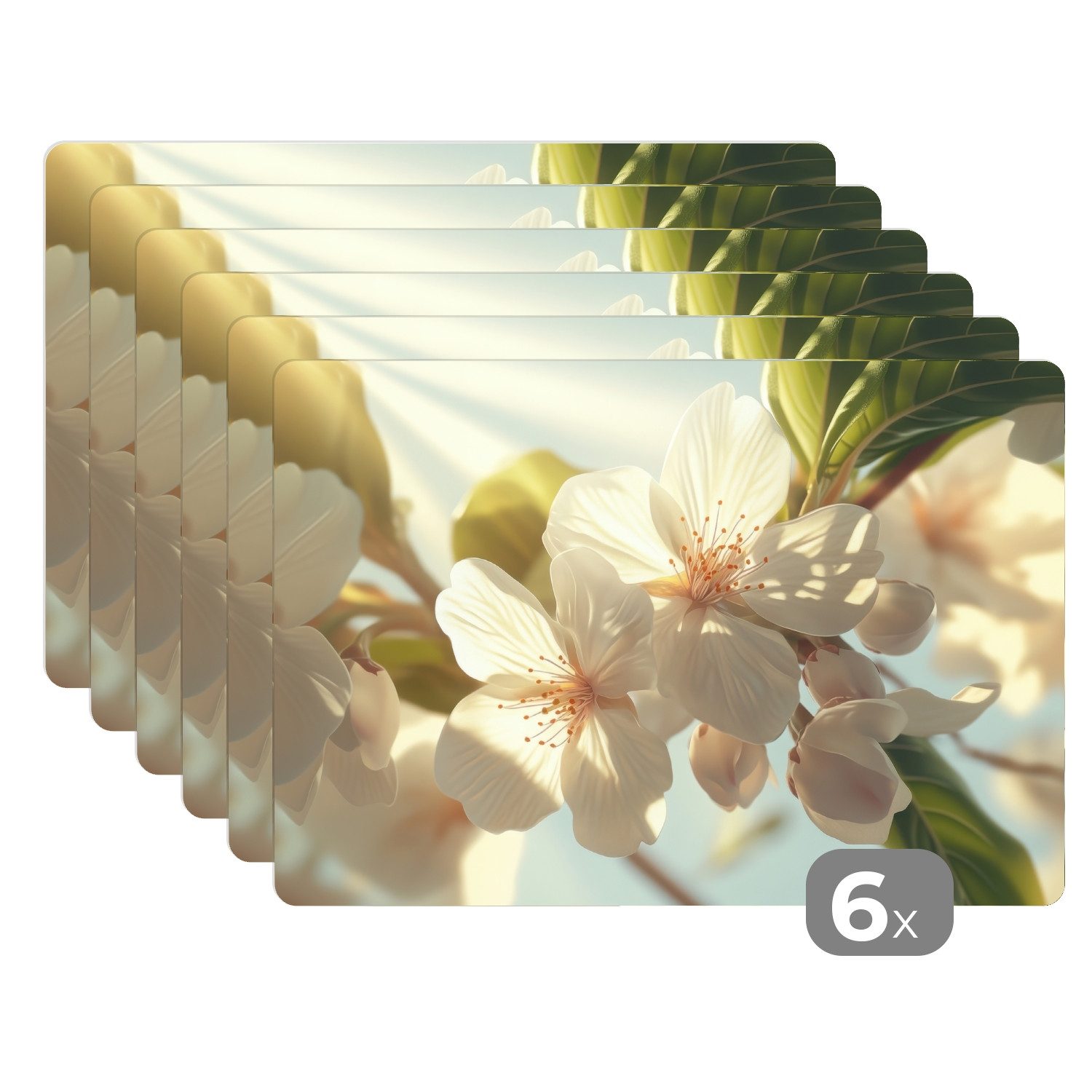 MuchoWow Platzset Blüten - Weiß - günstig online kaufen