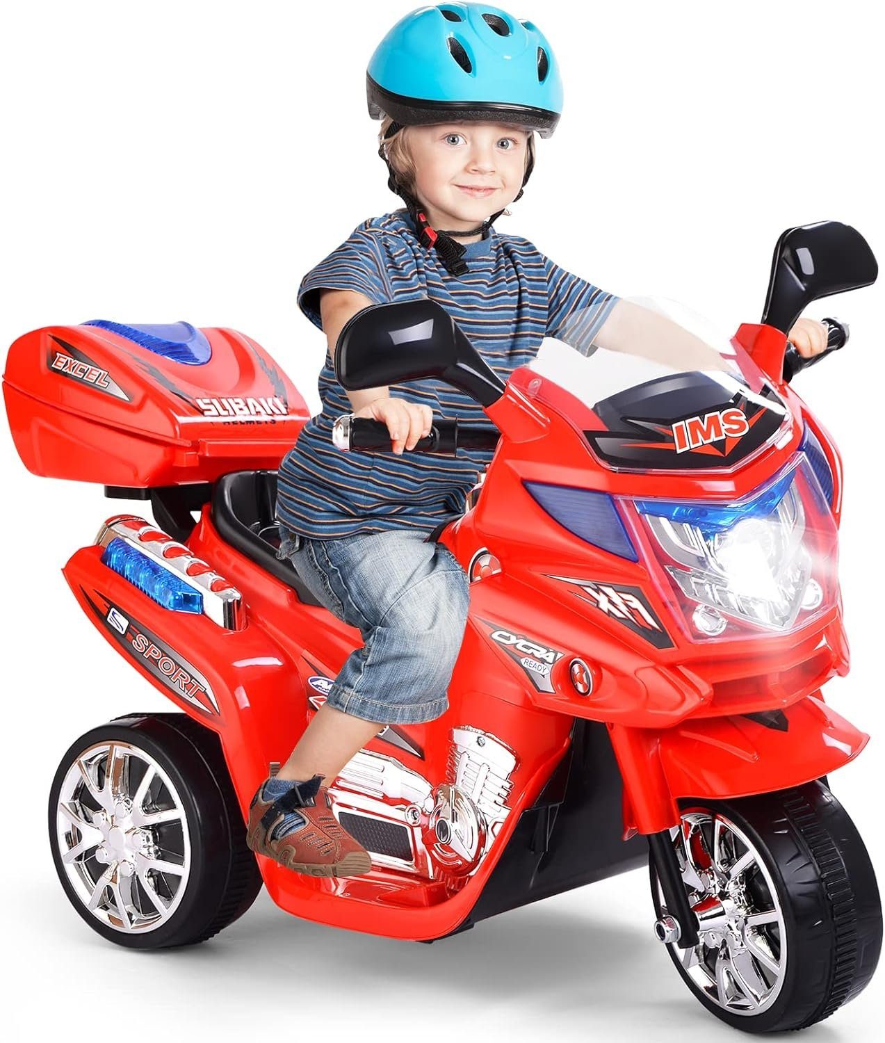 KOMFOTTEU Elektro-Kindermotorrad mit 3 Rädern, für Kinder von 3 bis 7 Jahre alt, bis zu 25 kg