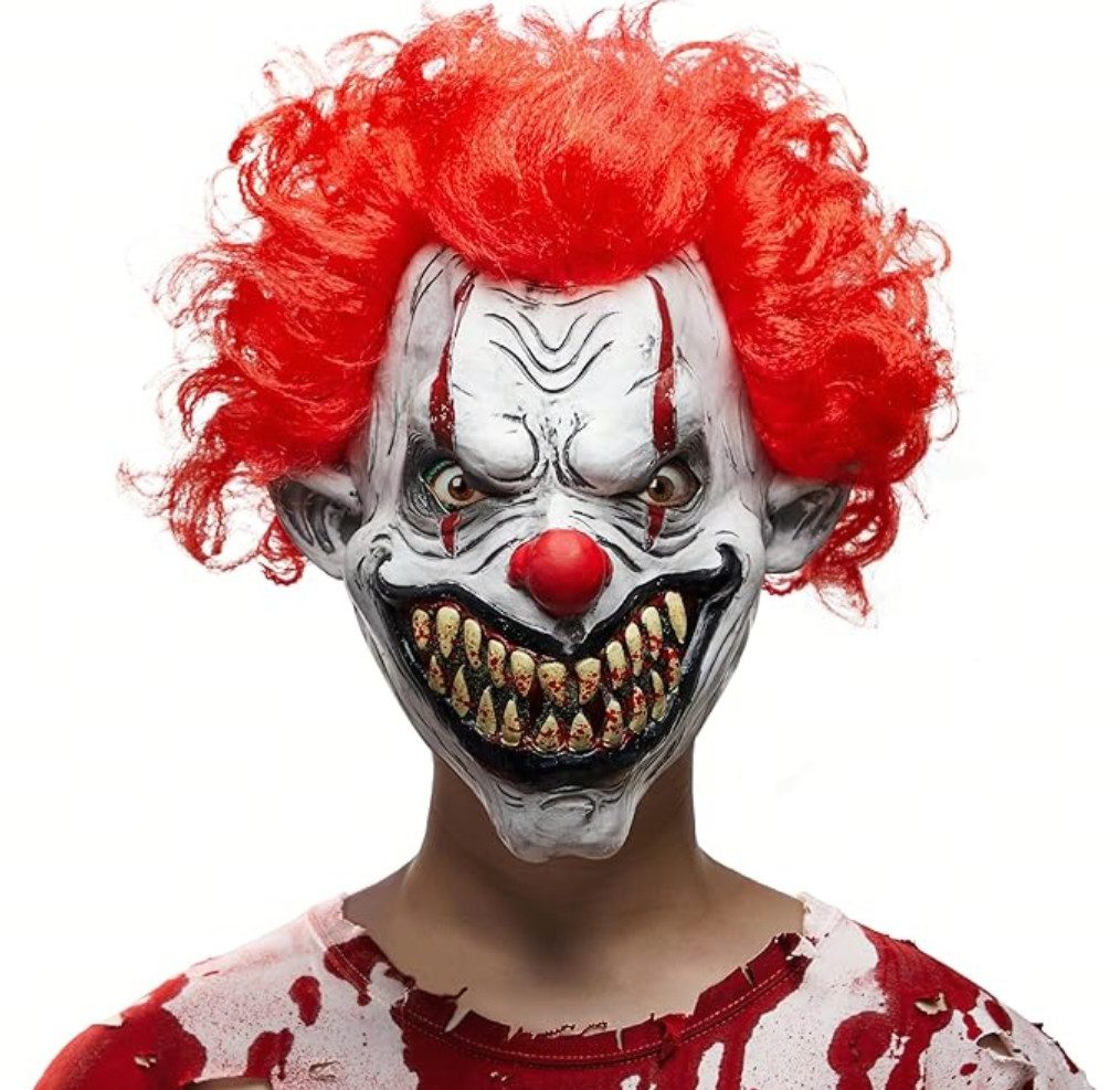 Spooktacular Creations Verkleidungsmaske Spooktacular Creations Halloween Clown Maske, Latex gruselig Cosplay