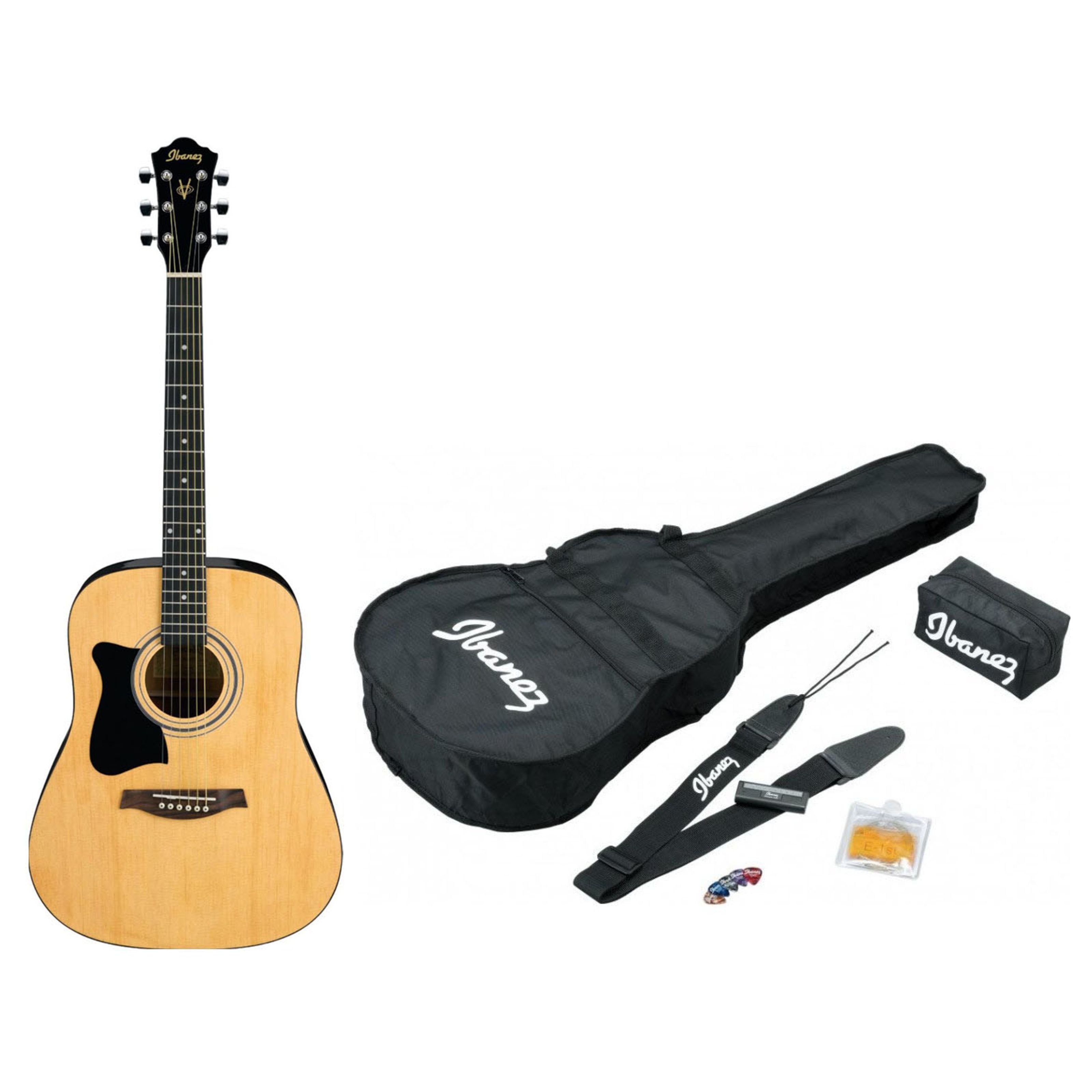 Ibanez Westerngitarre, Westerngitarren, Westerngitarren-Sets, Jampack V50NLJP-NT Lefthand - beginner set acoustic guitar