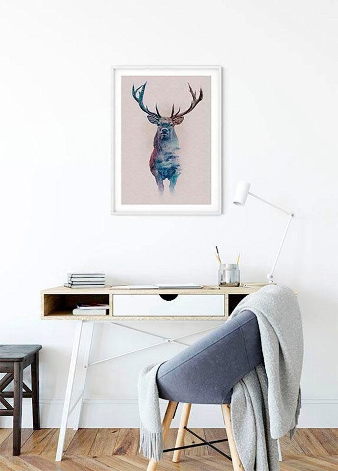 Komar Poster St), (1 Schlafzimmer, Wohnzimmer Kinderzimmer, Tiere Deer, Forest Animals