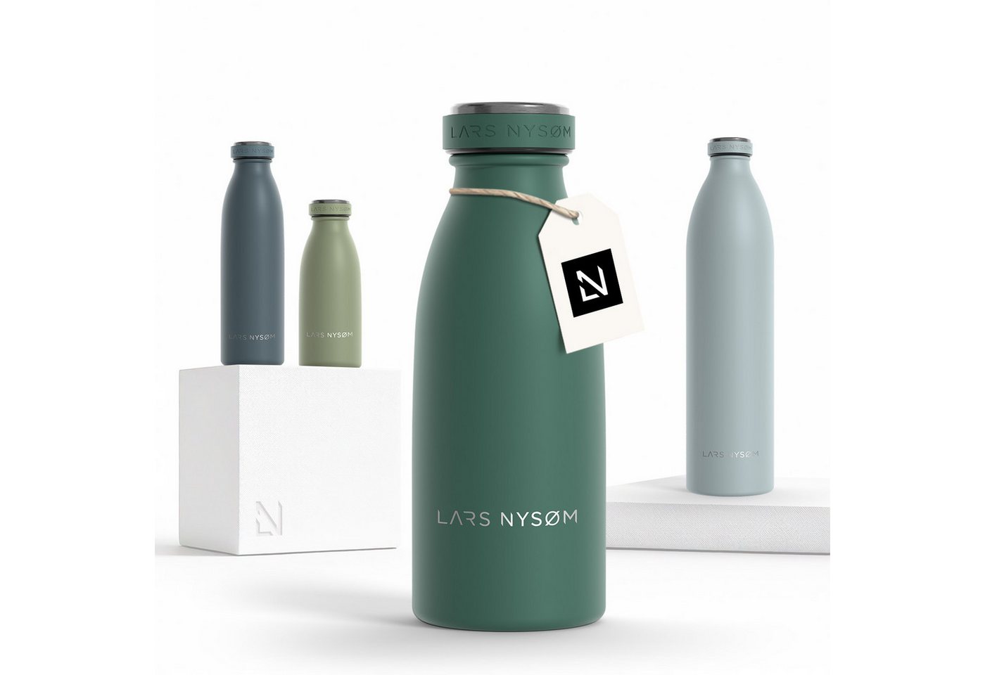 LARS NYSØM Thermoflasche Ren, Isolierflasche mit Vakuum Isolierung: 12h heiß / 24h kühl
