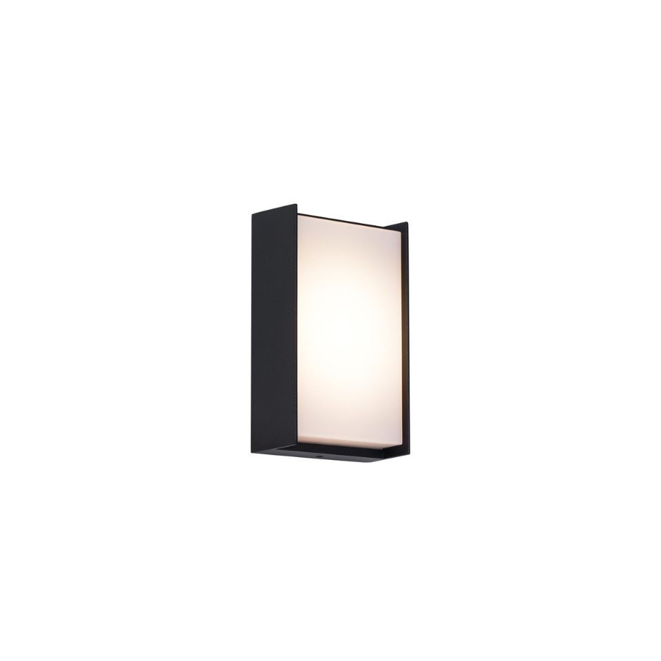 Qazqa Außen-Wandleuchte Packet, LED fest integriert, Extra-Warmweiß, QAZQA Außen Wand­leuchte, integrated, Schwarz, Aluminium, Modern