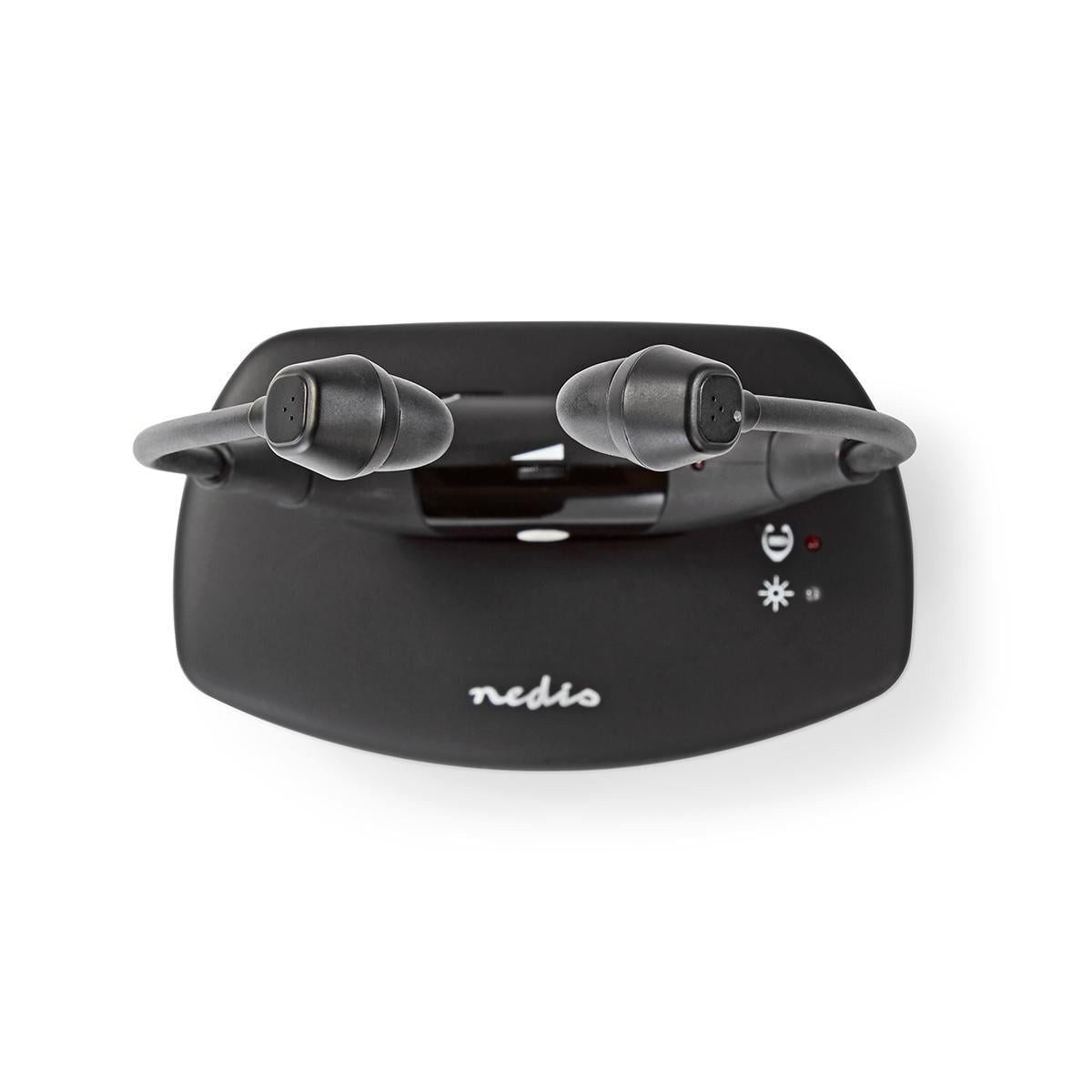 Nedis HPRF010BK Over-Ear-Kopfhörer (Balancekontrolle, kabellose Audioübertragung, Akkubetrieb, Wiederaufladung über Ladestation, Kabellos, Balancekontrolle, Lad – Bild 3 von 5