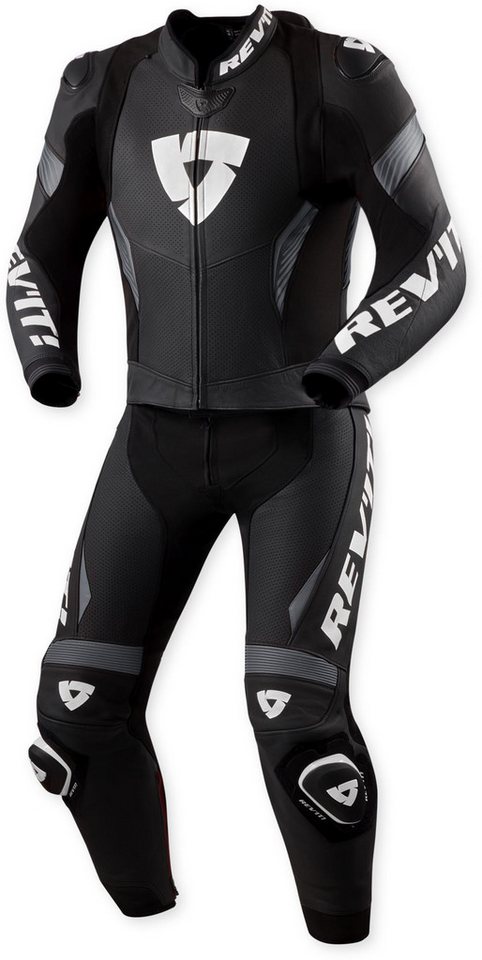 Revit Motorradkombi Argon 3 Logo perforierte 2-Teiler Motorrad Lederkombi Airbag vorbereitet,Rückenprotektor vorbereitet,Brustprotektor vor
