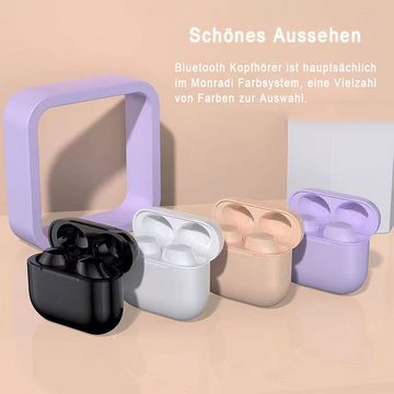 Xmenha Stereo-Sound und Dual-Mikrofon mit ENC, Mini In-Ear-Kopfhörer (Attraktives Design in verschiedenen Farben. Hochwertiger Klang und leichtes Gewicht machen sie zu einem perfekten Geschenk für Freunde und Familie., mit Unübertroffener Komfort,Klarer Sound,Lang anhaltende Akkulaufzeit)