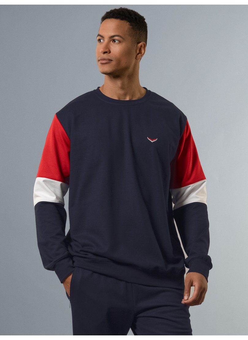 Trigema Sweatshirt TRIGEMA Sweatshirt mit kontrastfarbigen Elementen