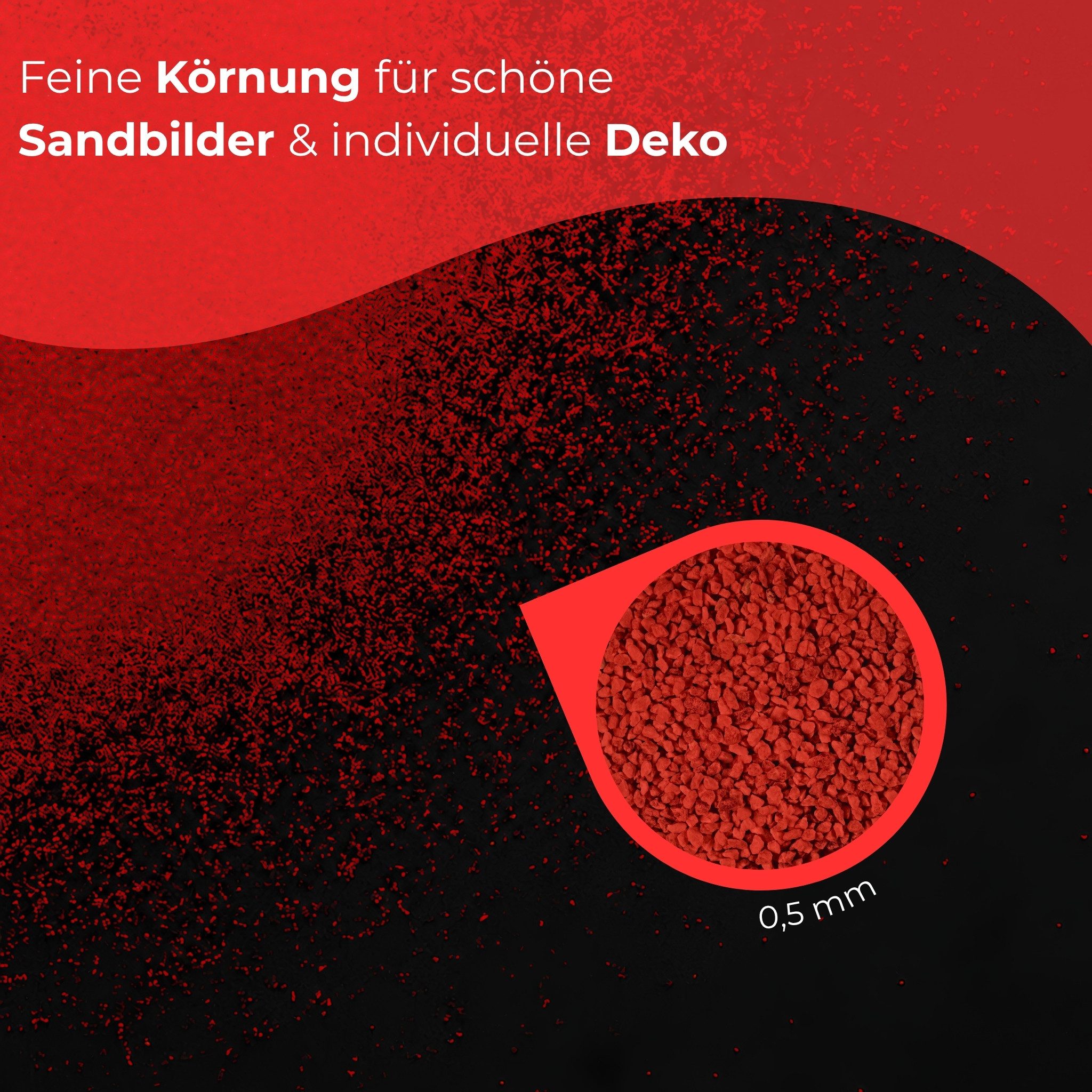 matches21 HOME & HOBBY Dekosand Deko-Sand rot 10 kg für Vasen, Gläser & Streudeko (1-St), Bunter Farbsand als feiner Deko- & Bastelsand