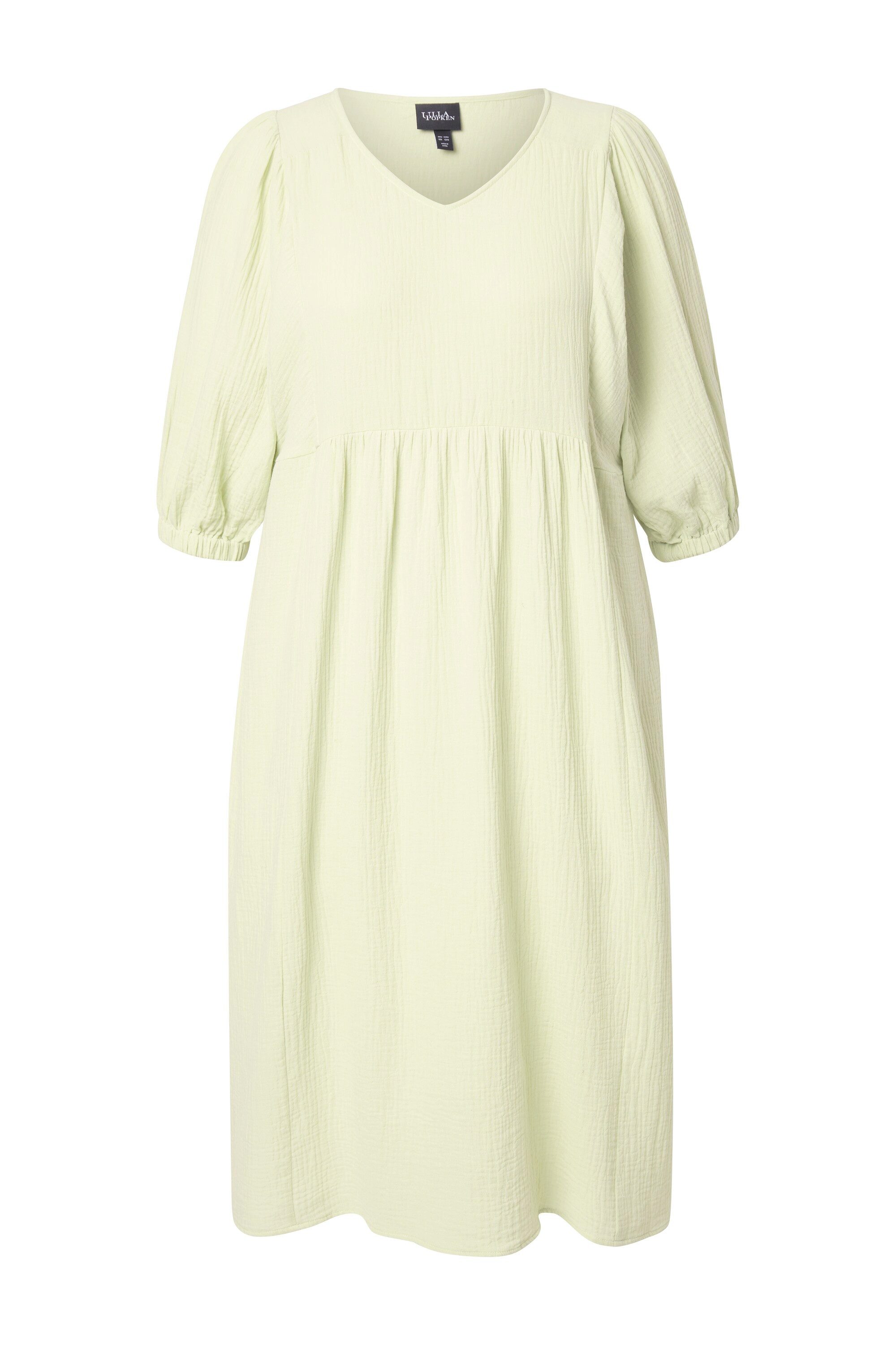 Ulla Popken Jerseykleid Musselin-Midikleid A-Linie V-Ausschnitt günstig online kaufen