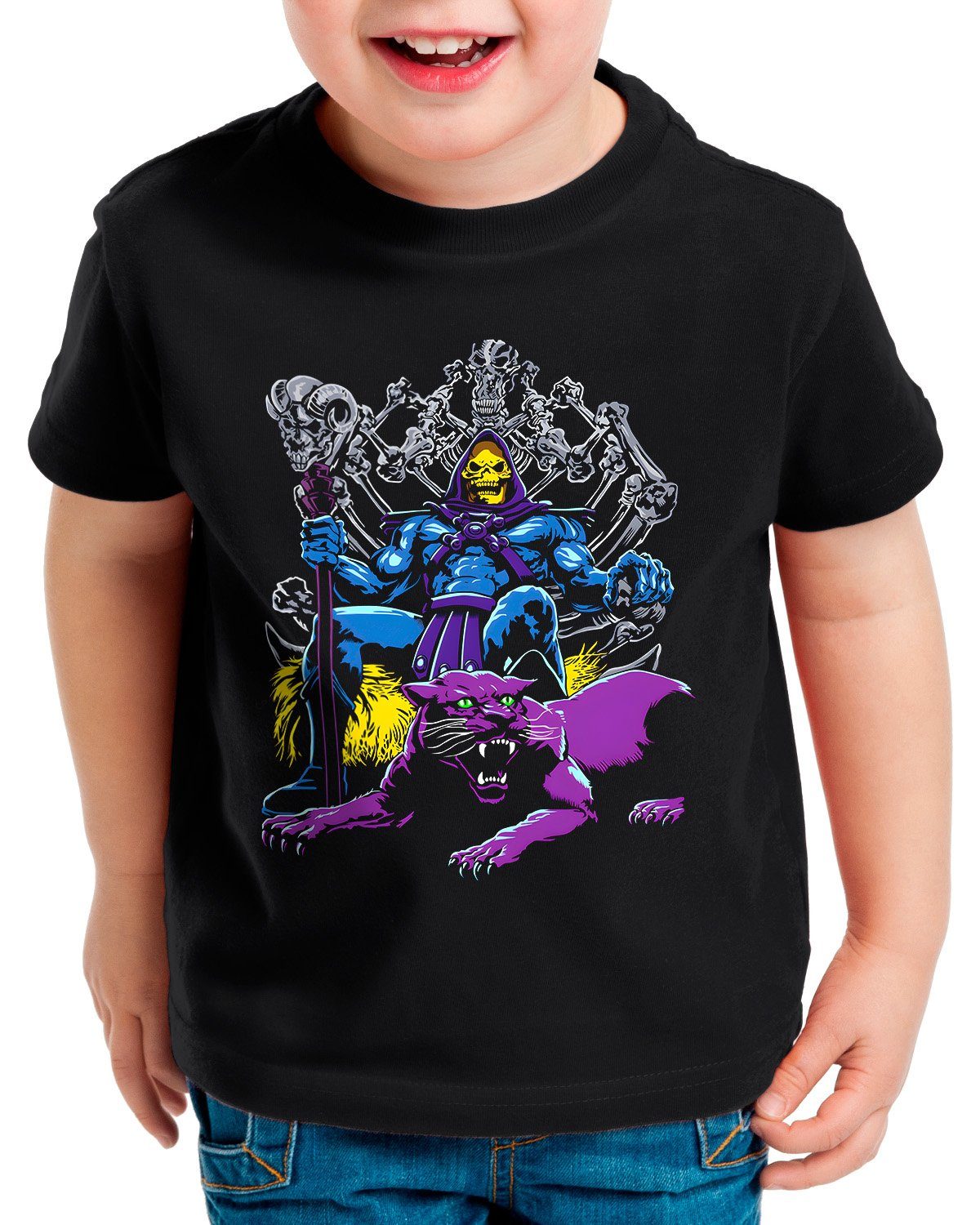 style3 Print-Shirt Kinder T-Shirt Evil Panthor he-man skeletor masters of the universe