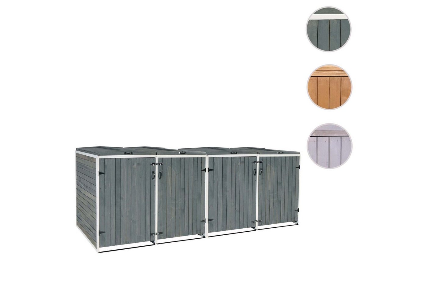 Thumbnail - MCW Mülltonnenbox MCW-H74-8, 4 Deckel inkl. Wind-Sicherung durch Ketten, stabiles Gestell