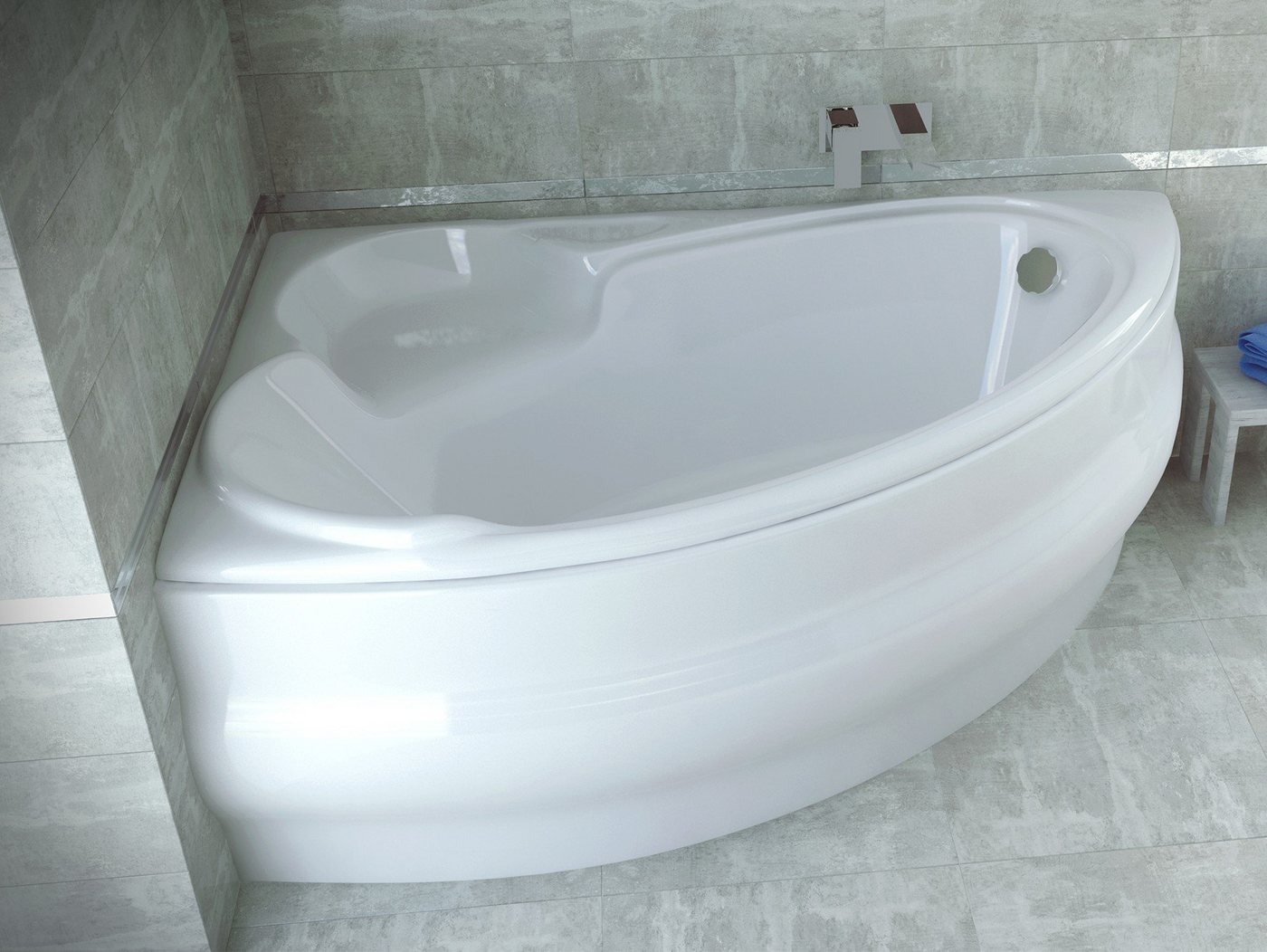 Thumbnail - KOLMAN Badewanne Eckbadewanne Finezja 140x95, (Links/Rechts), Ablaufgarnitur & Füße GRATIS