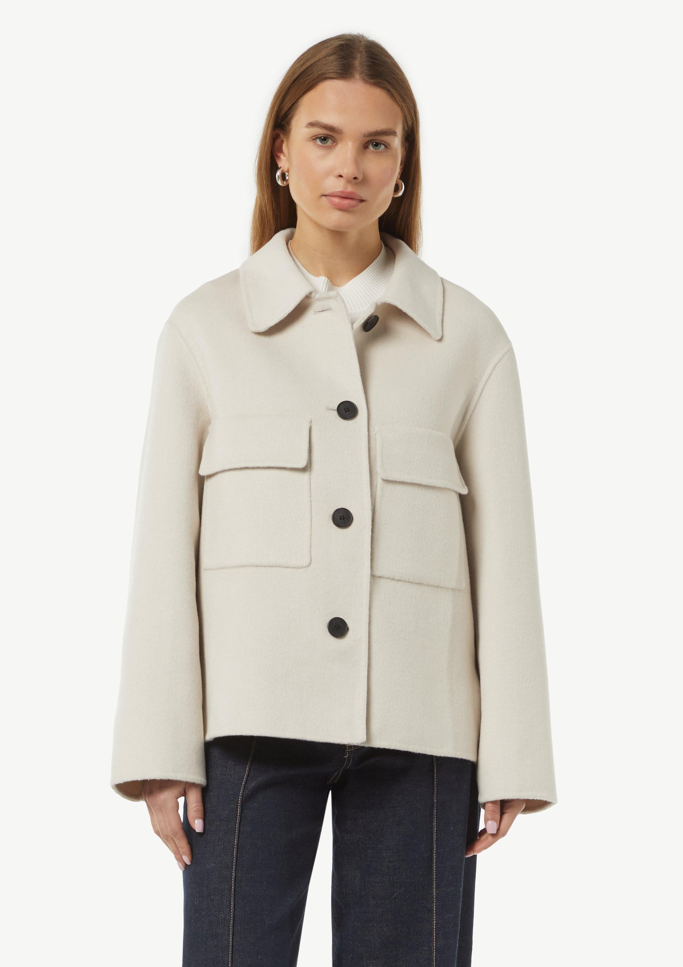 Kurzjacke Weiche Hemdjacke aus Wollmix in Oversize