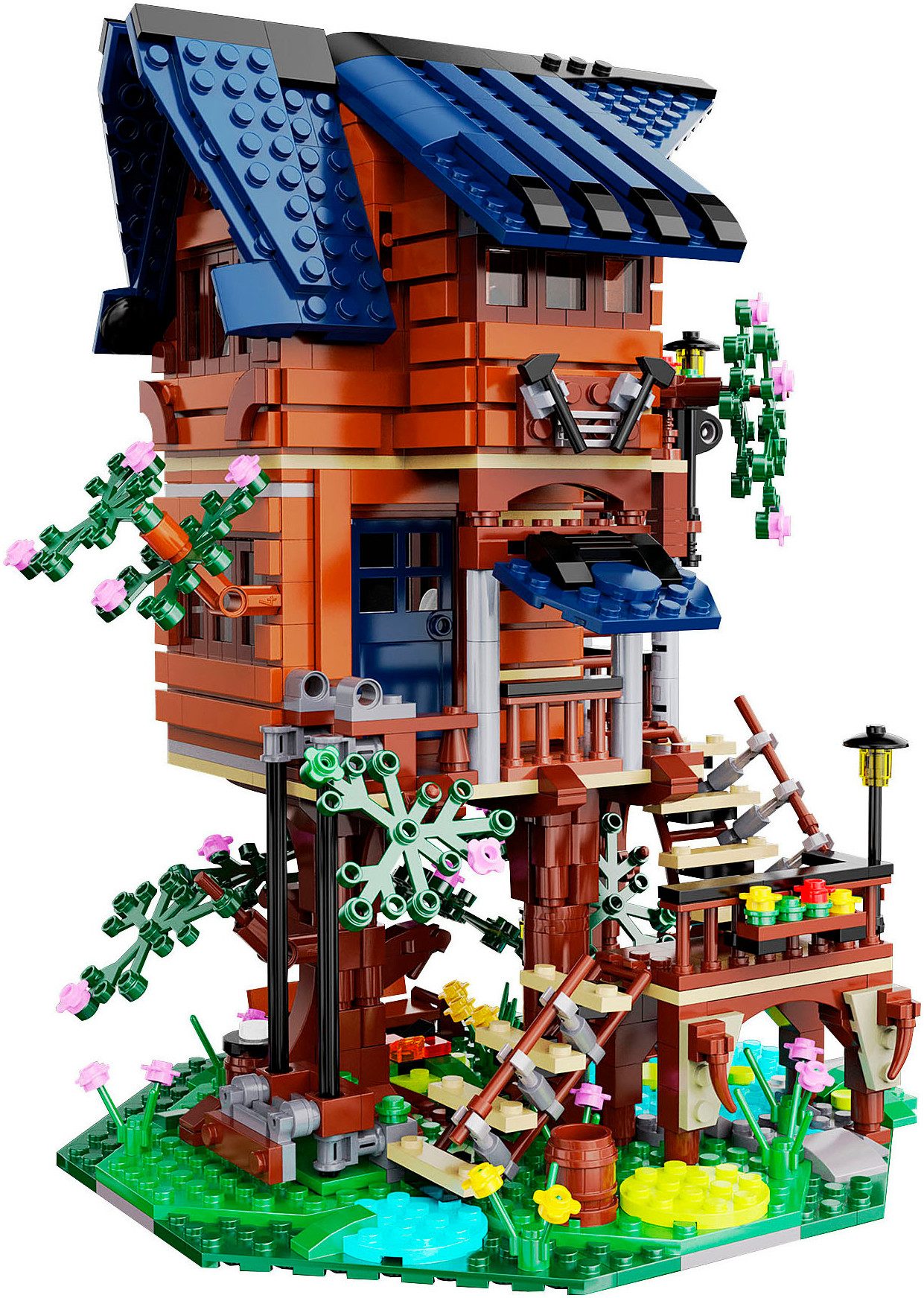 Jamara CaDA, Bricks, Baumhaus 4 Jahreszeiten (402866) Konstruktions-Spielset, (1155 St), mit LED Licht