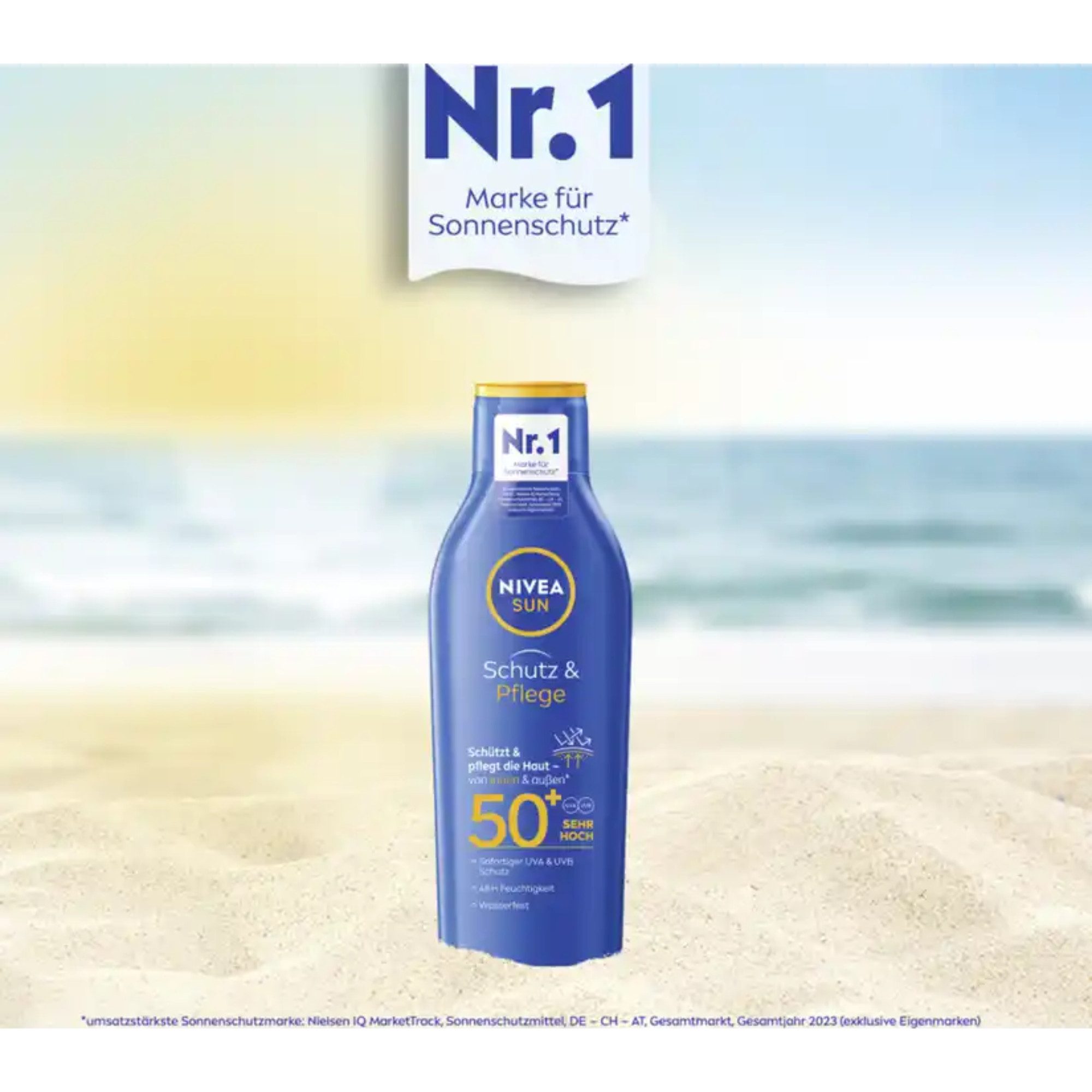 Nivea Sonnenschutzcreme SUN Schutz & Pflege Sonnenmilch LSF 50+, 2er Pack (2x 200ml)