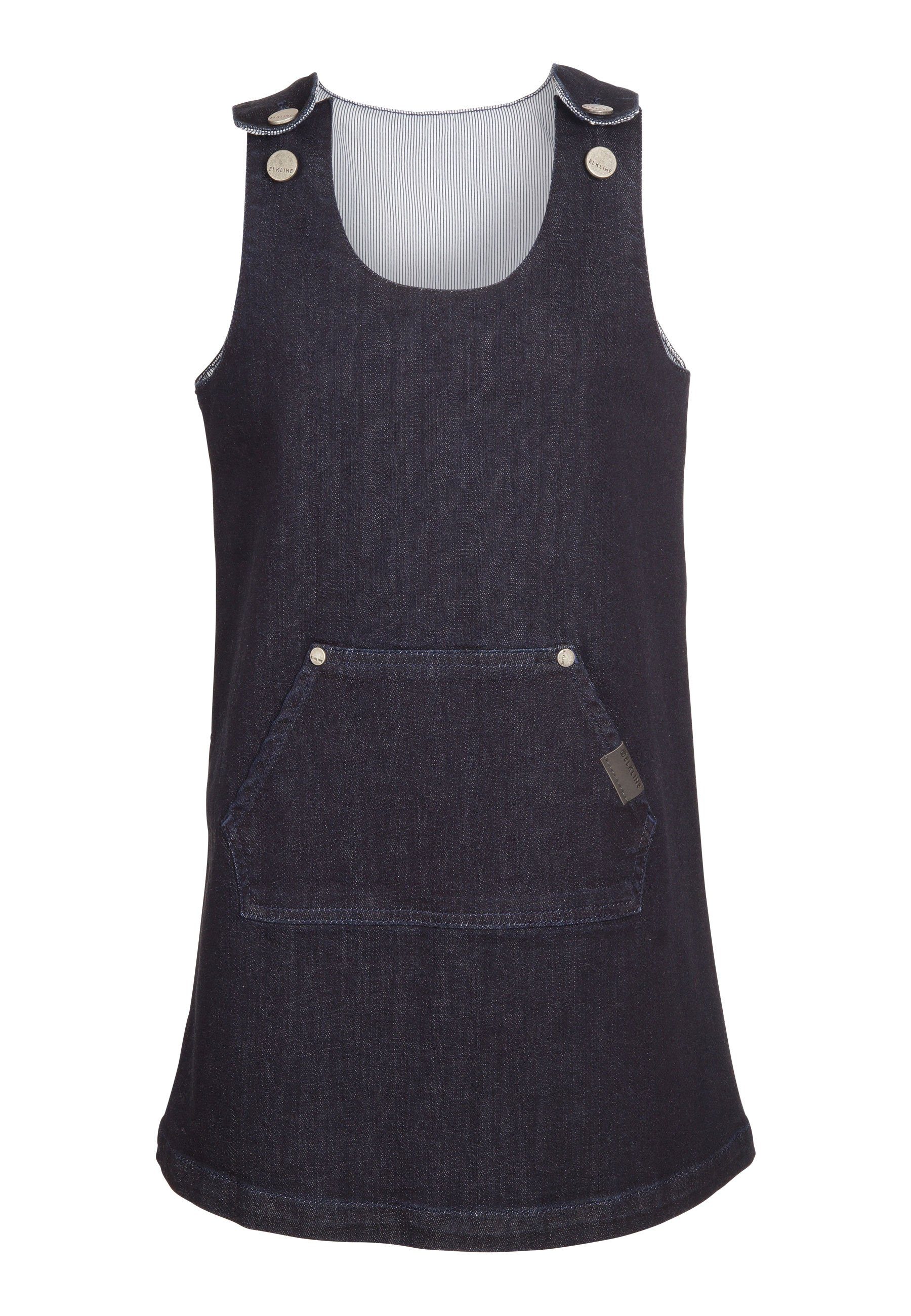 Elkline Sommerkleid Littledream Jeanskleid mit Knopfleiste und Kängurutasche darkdenim
