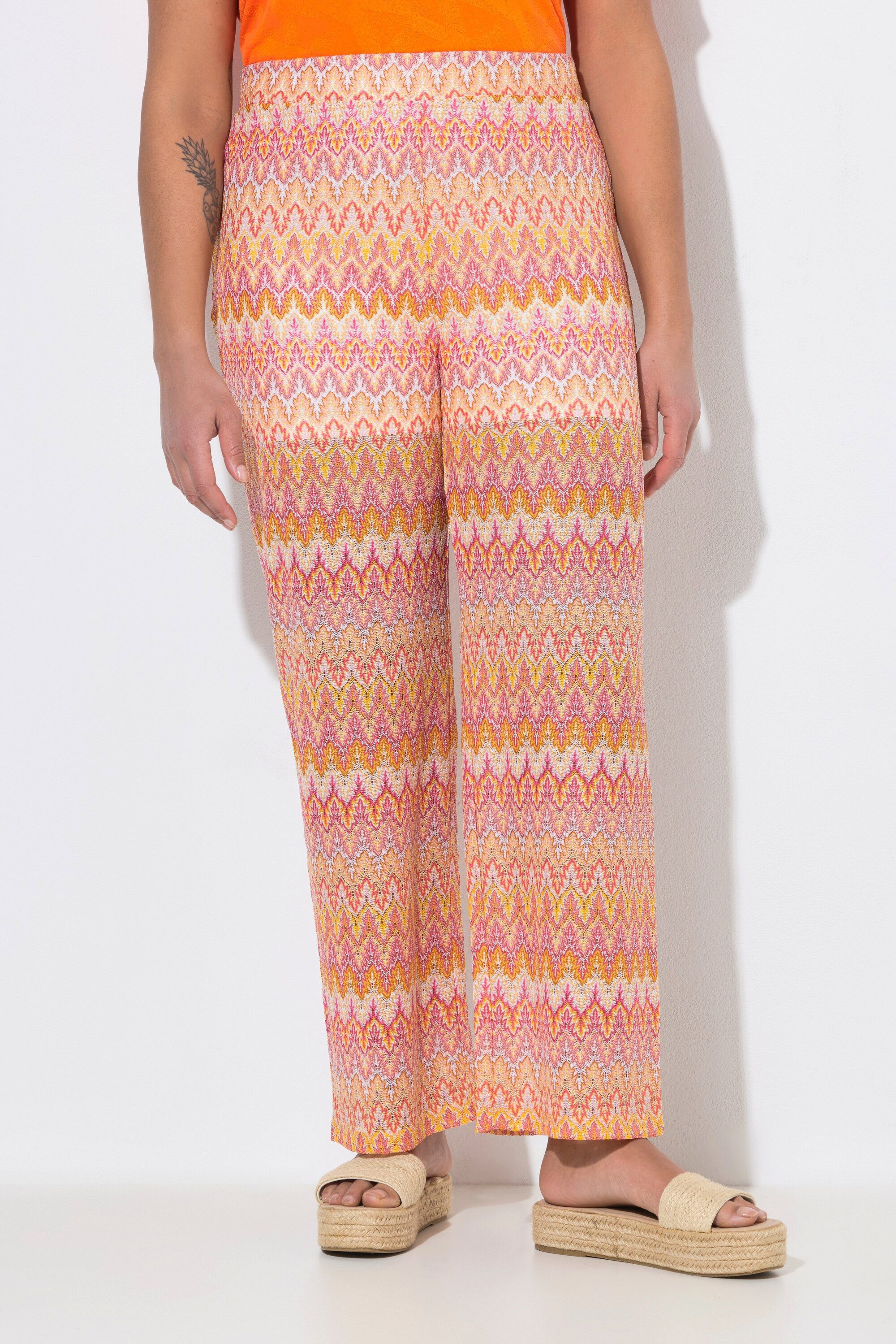 Angel of Style Schlupfhose Strickhose weites gerades Bein Zackenmuster