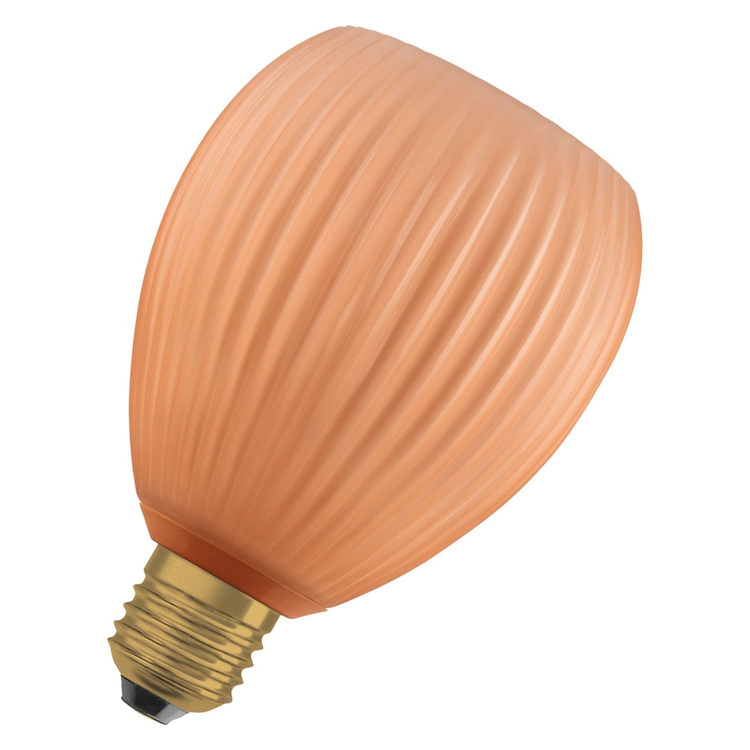 Licht-Erlebnisse LED-Leuchtmittel LAMP, E27, Warmweiß, E27 Riffelglas Orange Ø 11 cm 2700 K 300 lm warmweiß Deko Lampe