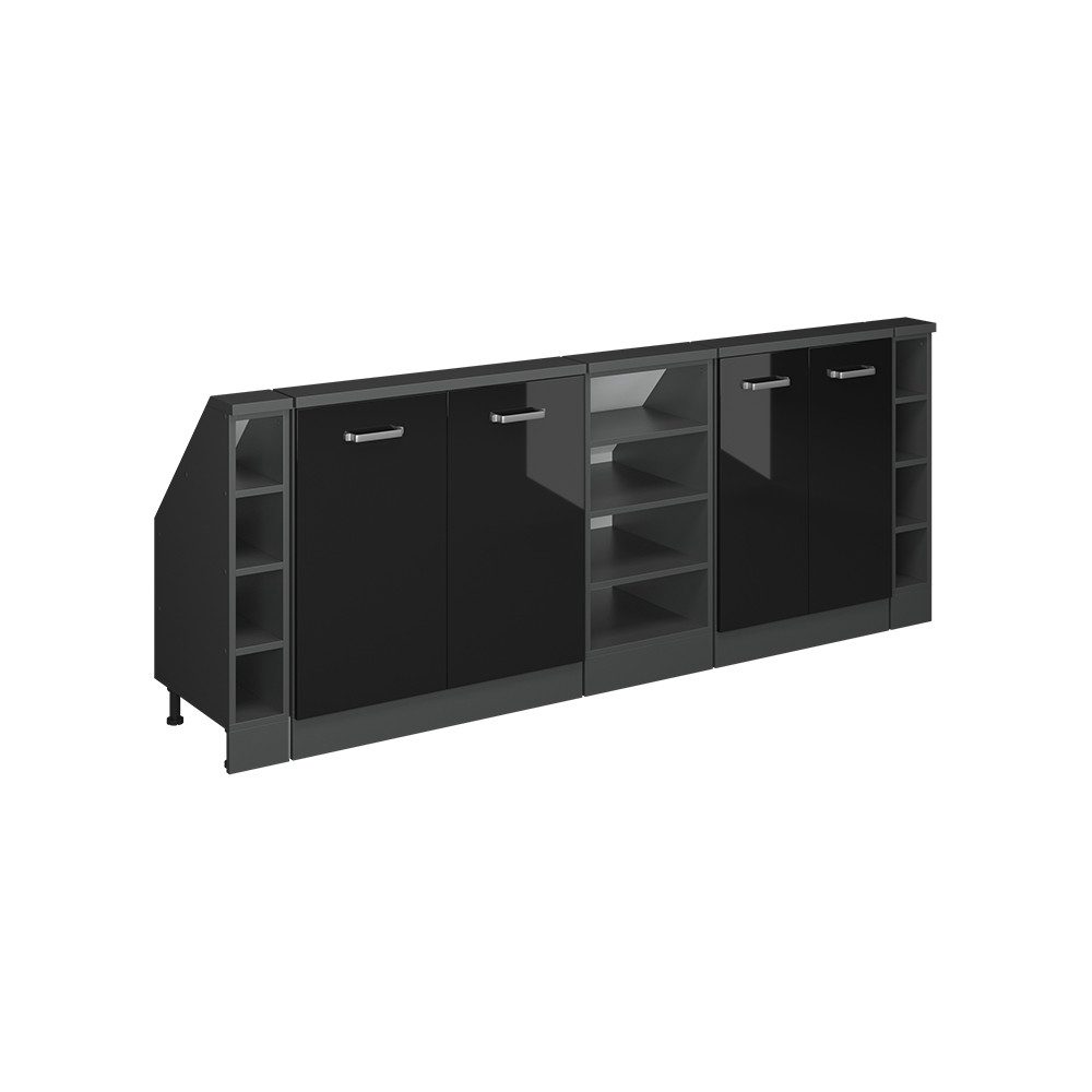 Vicco Unterschrank R-Line, Schwarz Hochglanz/Anthrazit, 215 günstig online kaufen
